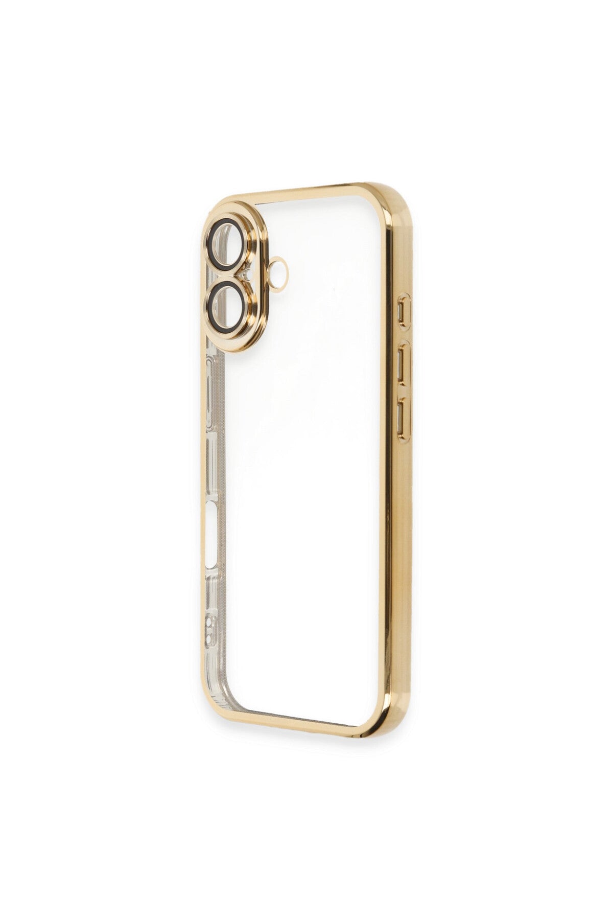 Apple iPhone 16 Plus Uyumlu Kılıf Lensli Silikon - Gold