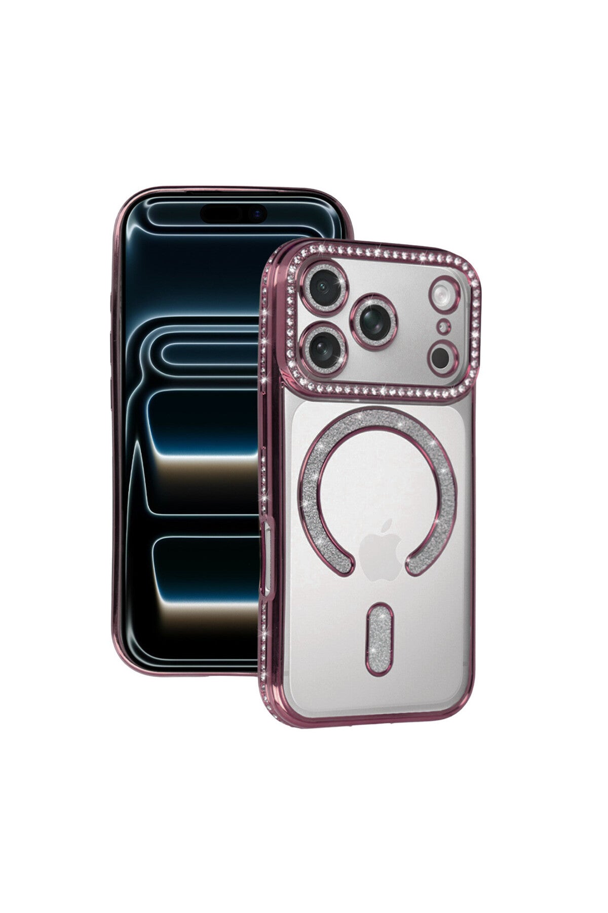 Apple iPhone 17 Pro Max Uyumlu Joke Simli Magneticsafe Kılıf - Pembe