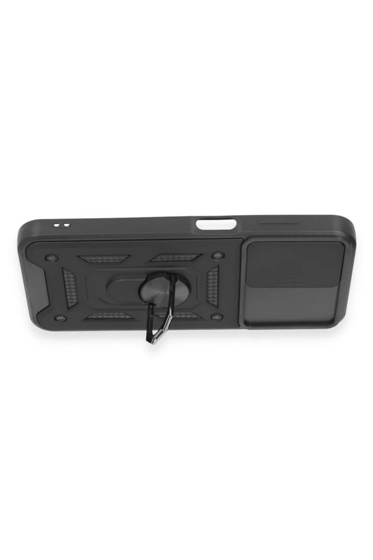 Samsung Galaxy M14 5G Uyumlu Kılıf Pars Lens Yüzüklü Silikon - Siyah