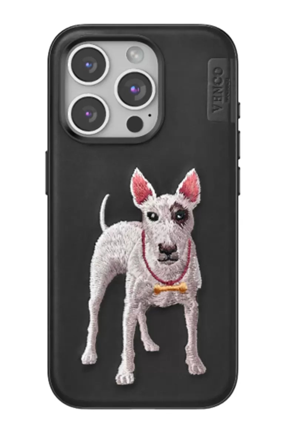 Venco Apple iPhone 15 Pro Max Uyumlu Perma Desenli Kapak - Siyah