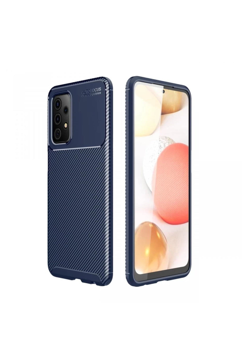 Samsung Galaxy A72 Uyumlu Kılıf Auto Focus Karbon Kapak - Lacivert