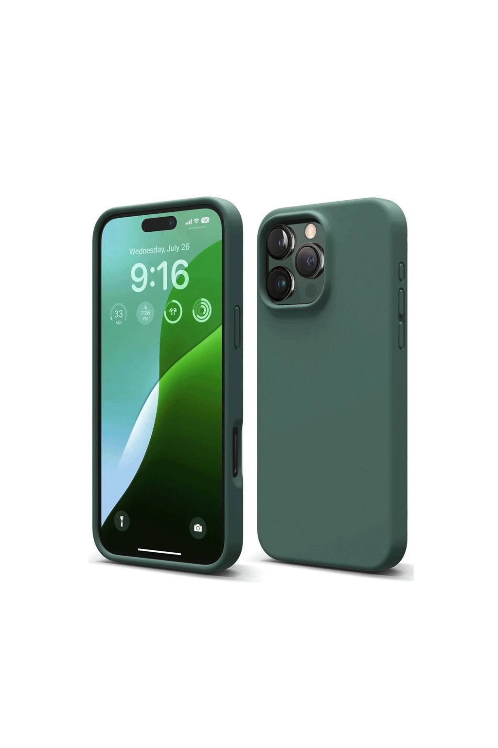 Apple iPhone 16 Pro Max Uyumlu Kılıf First Silikon - Koyu Yeşil