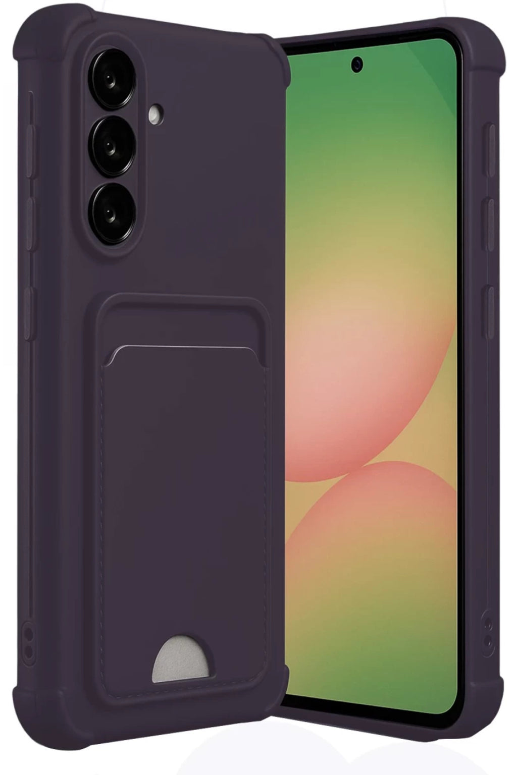 Samsung Galaxy A56 Uyumlu Kılıf Kelvin Kartvizitli Silikon - Derin Mor