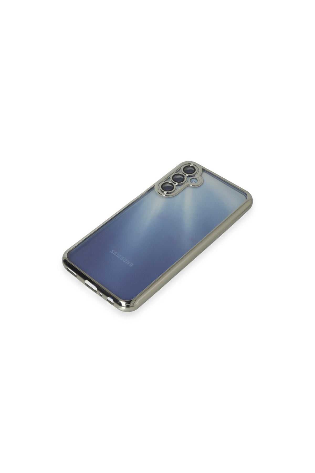 Samsung Galaxy A25 5G Uyumlu Kılıf Lensli Silikon - Gümüş