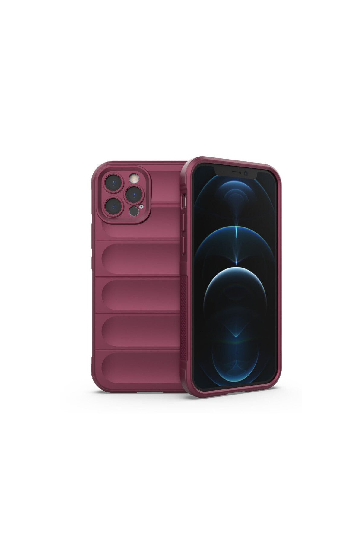 Apple iPhone 12 Pro Uyumlu Kılıf Optimum Silikon - Bordo