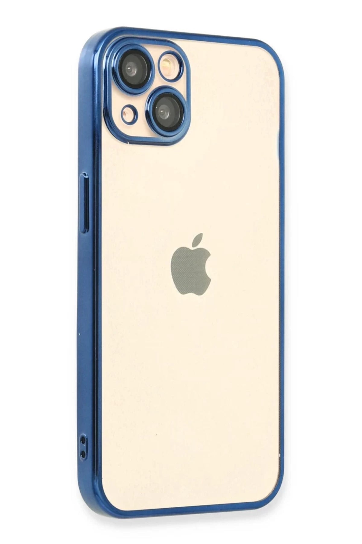 Apple iPhone 14 Uyumlu Kılıf Lensli Silikon - Açık Mavi