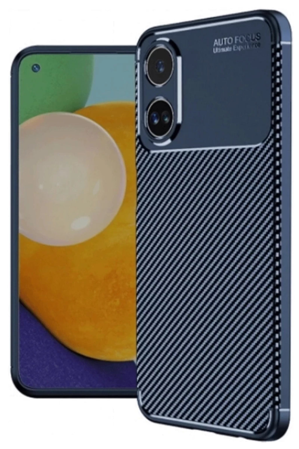Oppo A38 Uyumlu Kılıf Auto Focus Karbon Kapak - Lacivert