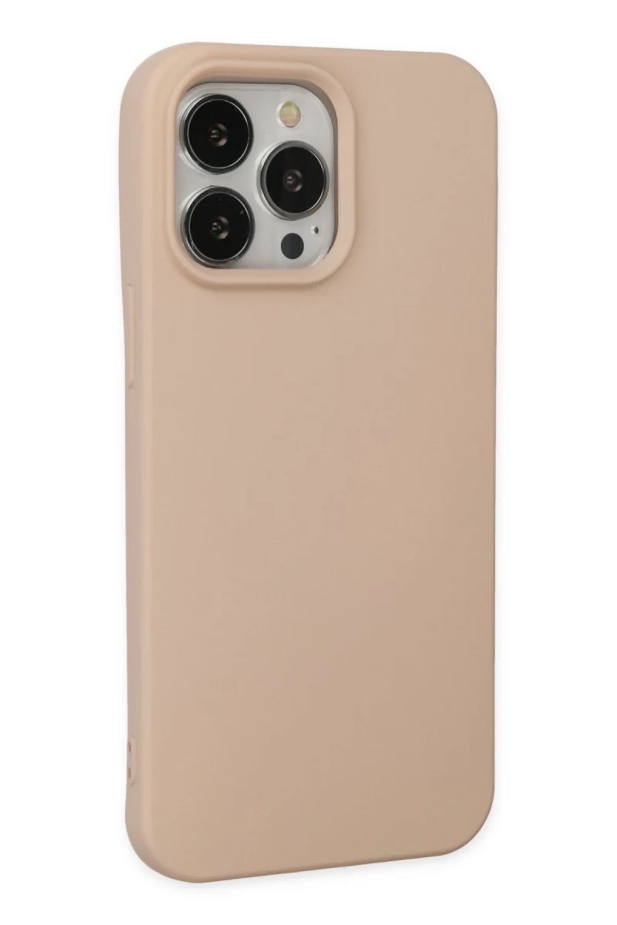 Apple iPhone 14 Pro Max Uyumlu Kılıf Nano içi Kadife Silikon - Pudra