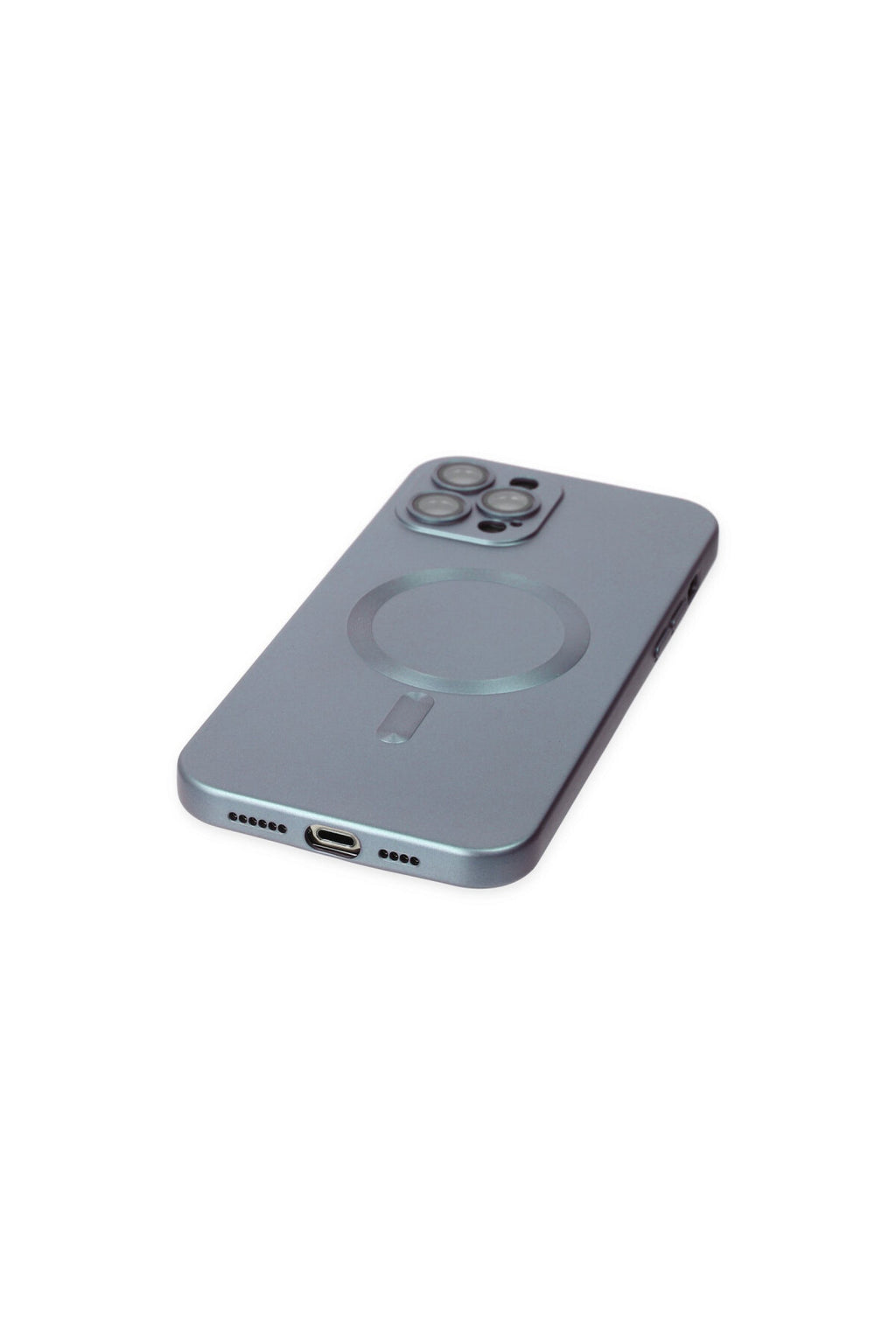 Apple iPhone 12 Pro Max Uyumlu Kılıf Moshi Lens Magneticsafe Silikon - Sierra Blue