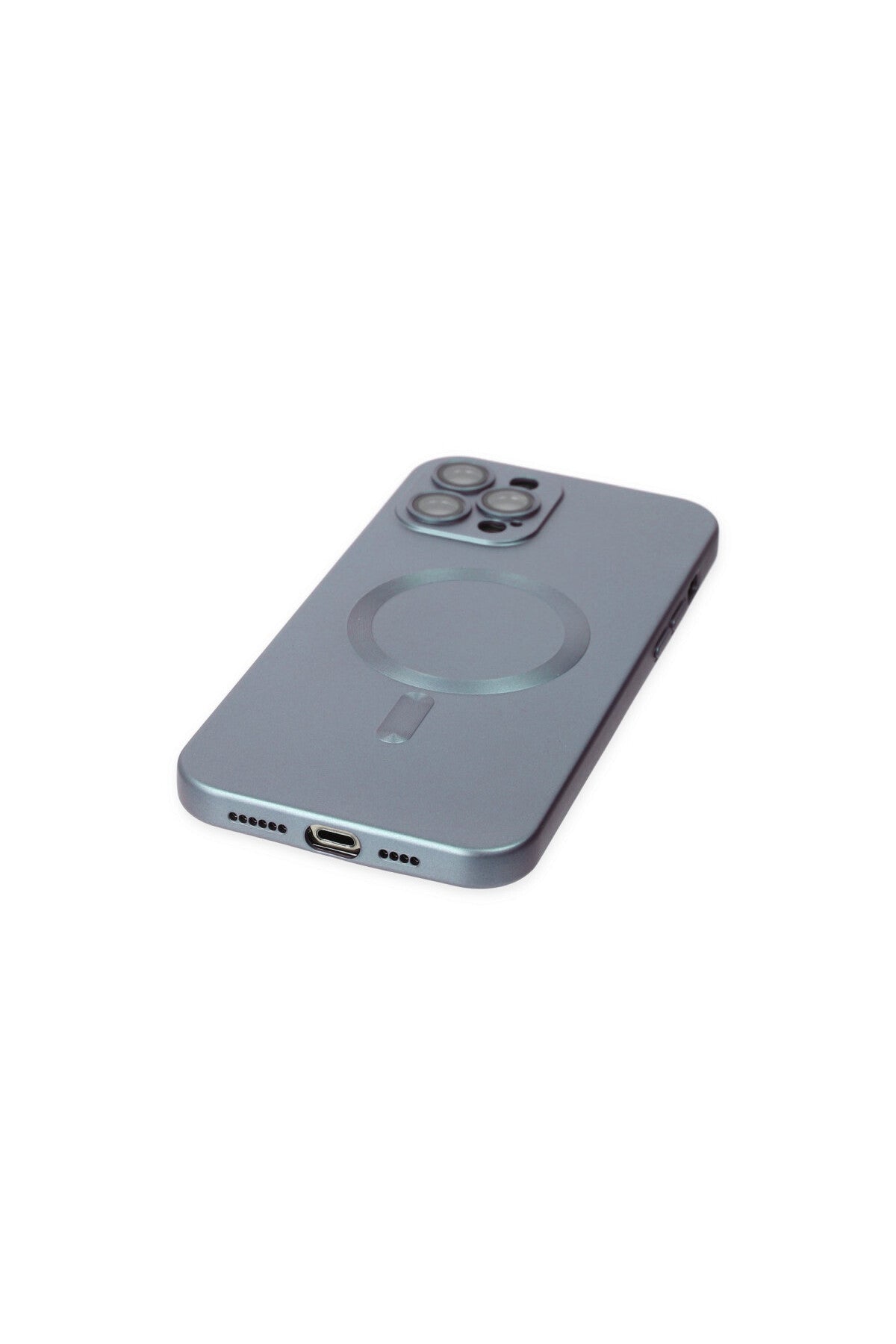 Apple iPhone 12 Pro Max Uyumlu Kılıf Moshi Lens Magneticsafe Silikon - Sierra Blue