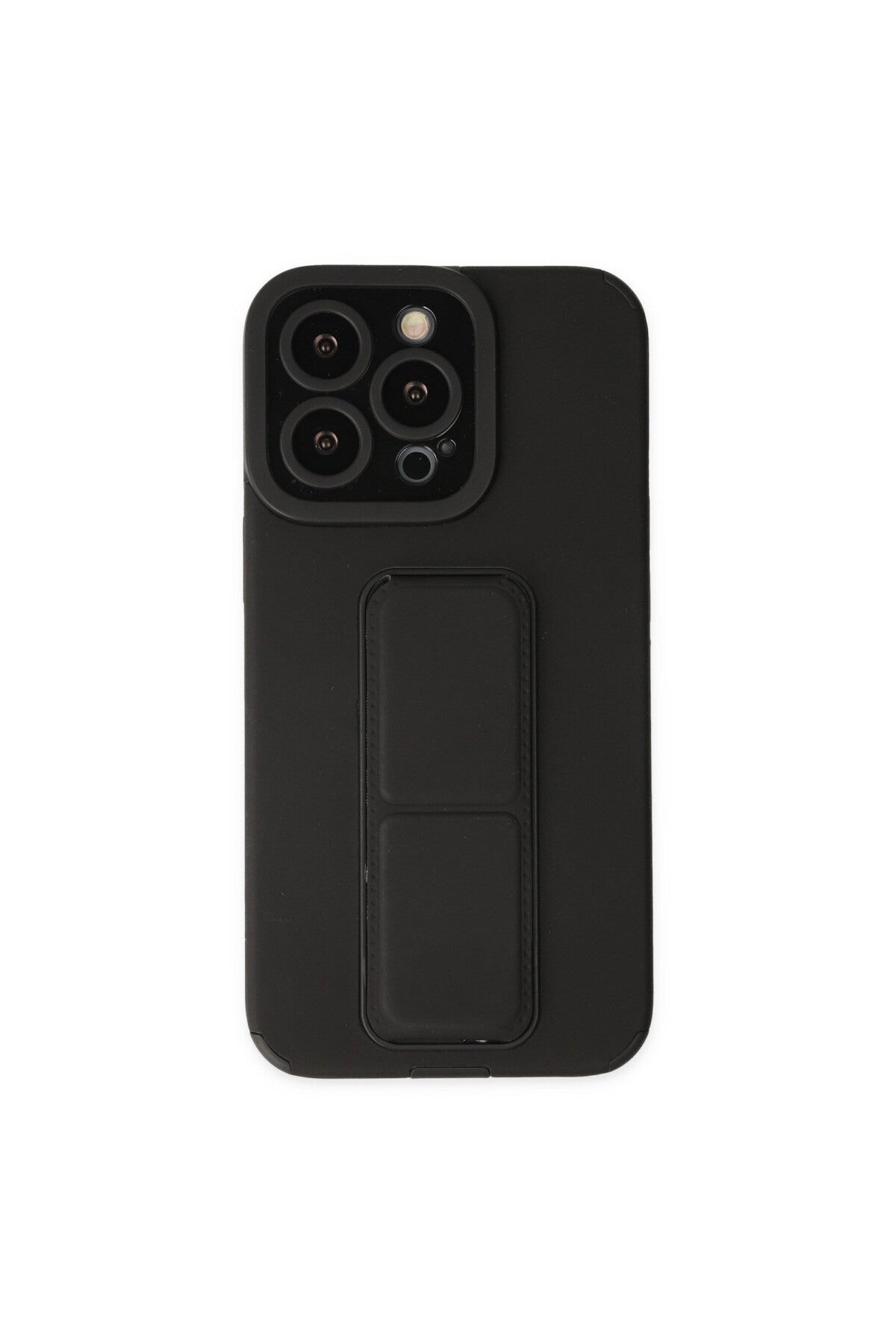 Apple iPhone 13 Pro Uyumlu Kılıf Mega Standlı Silikon - Siyah
