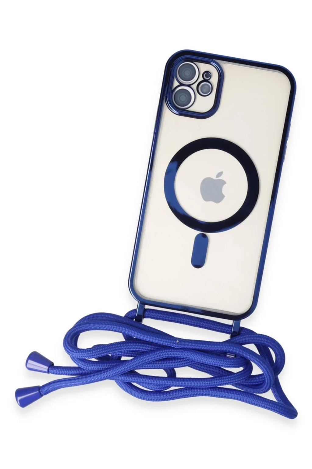 Apple iPhone 11 Uyumlu Kılıf Divo Lazer Askılı Magsafe Kapak - Mavi