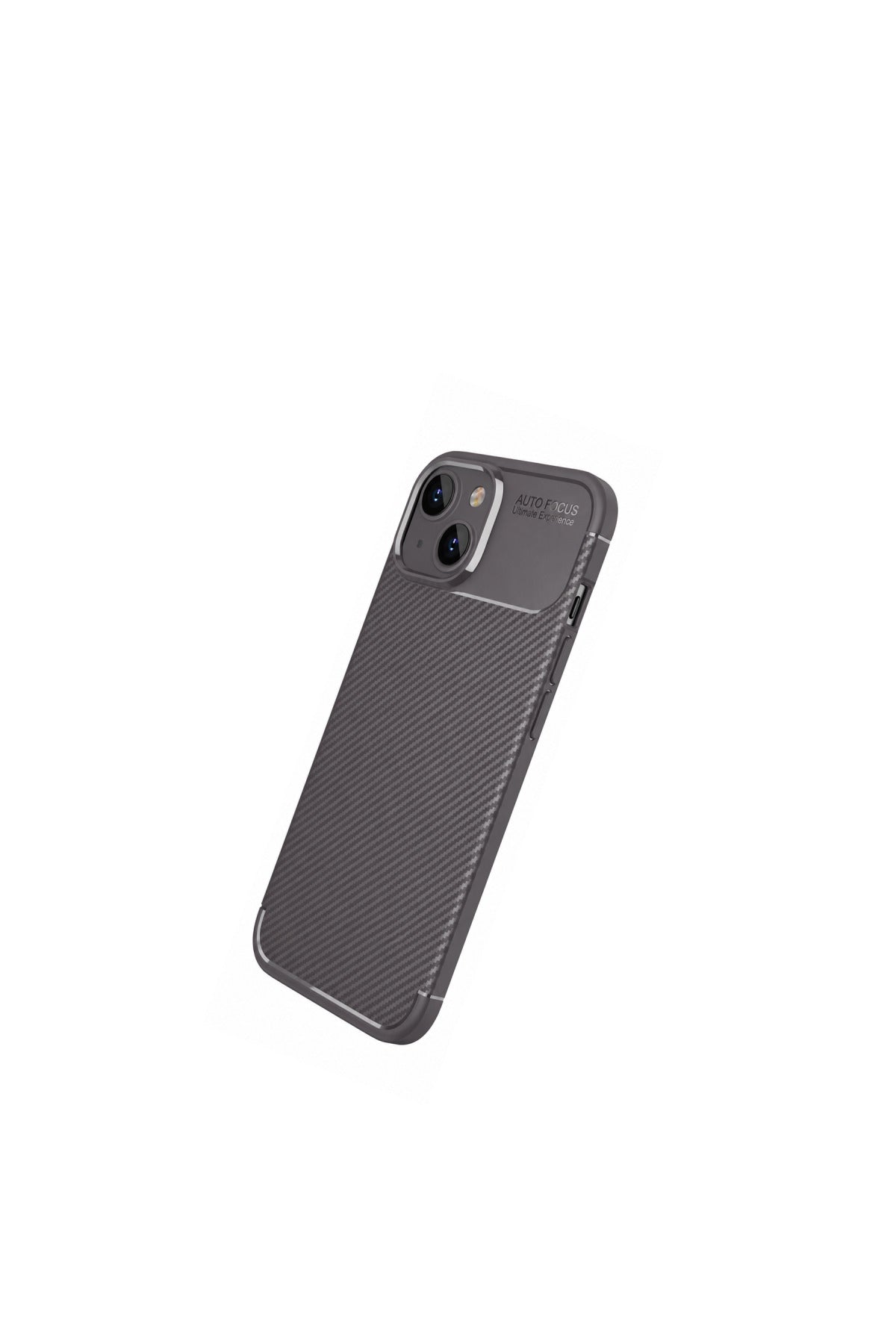 Apple iPhone 14 Uyumlu Kılıf Auto Focus Karbon Kapak - Gri