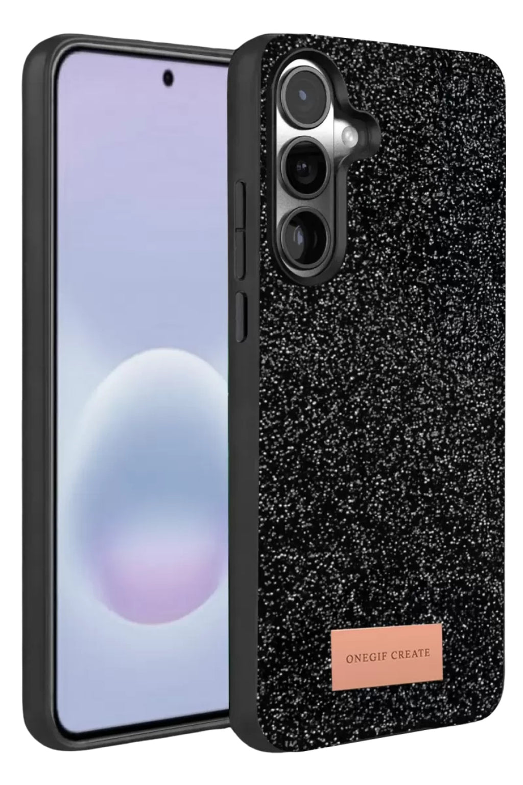 Onegif Samsung Galaxy A57 5G Uyumlu Bright Simli Kapak - Siyah