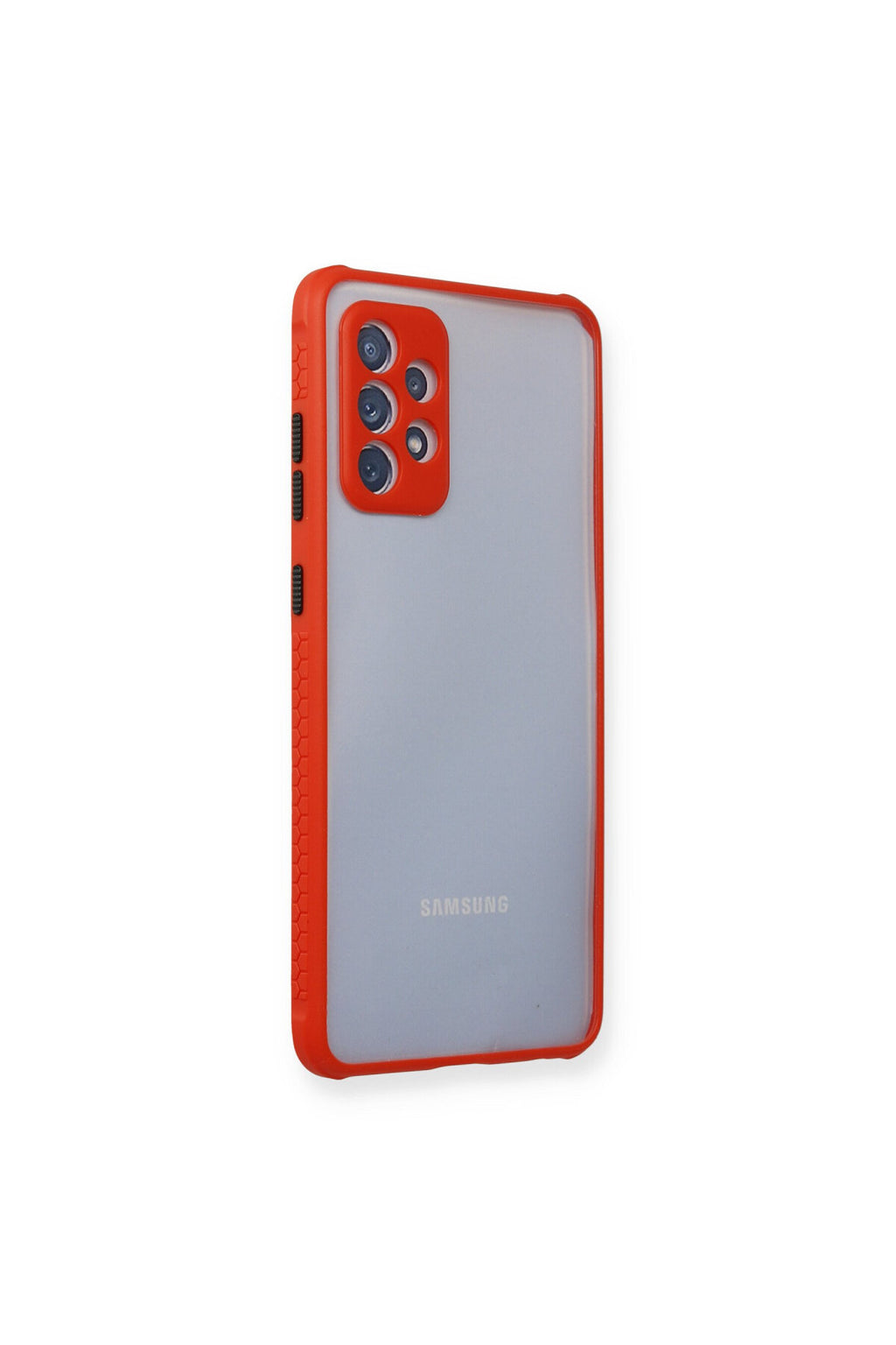 Samsung Galaxy A72 Uyumlu Kılıf Miami Şeffaf Silikon - Kırmızı
