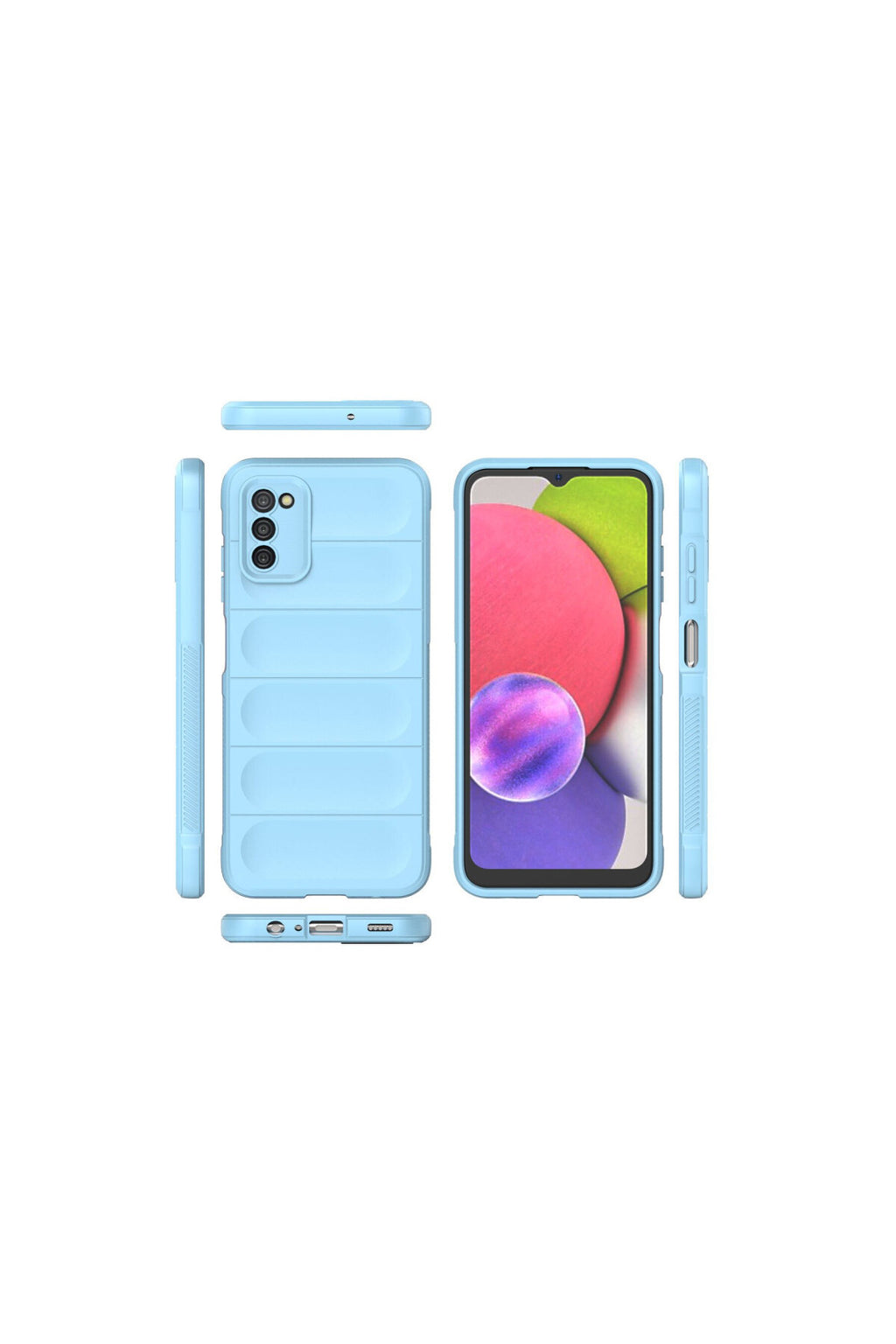Samsung Galaxy A03S Uyumlu Kılıf Optimum Silikon - Sky Blue