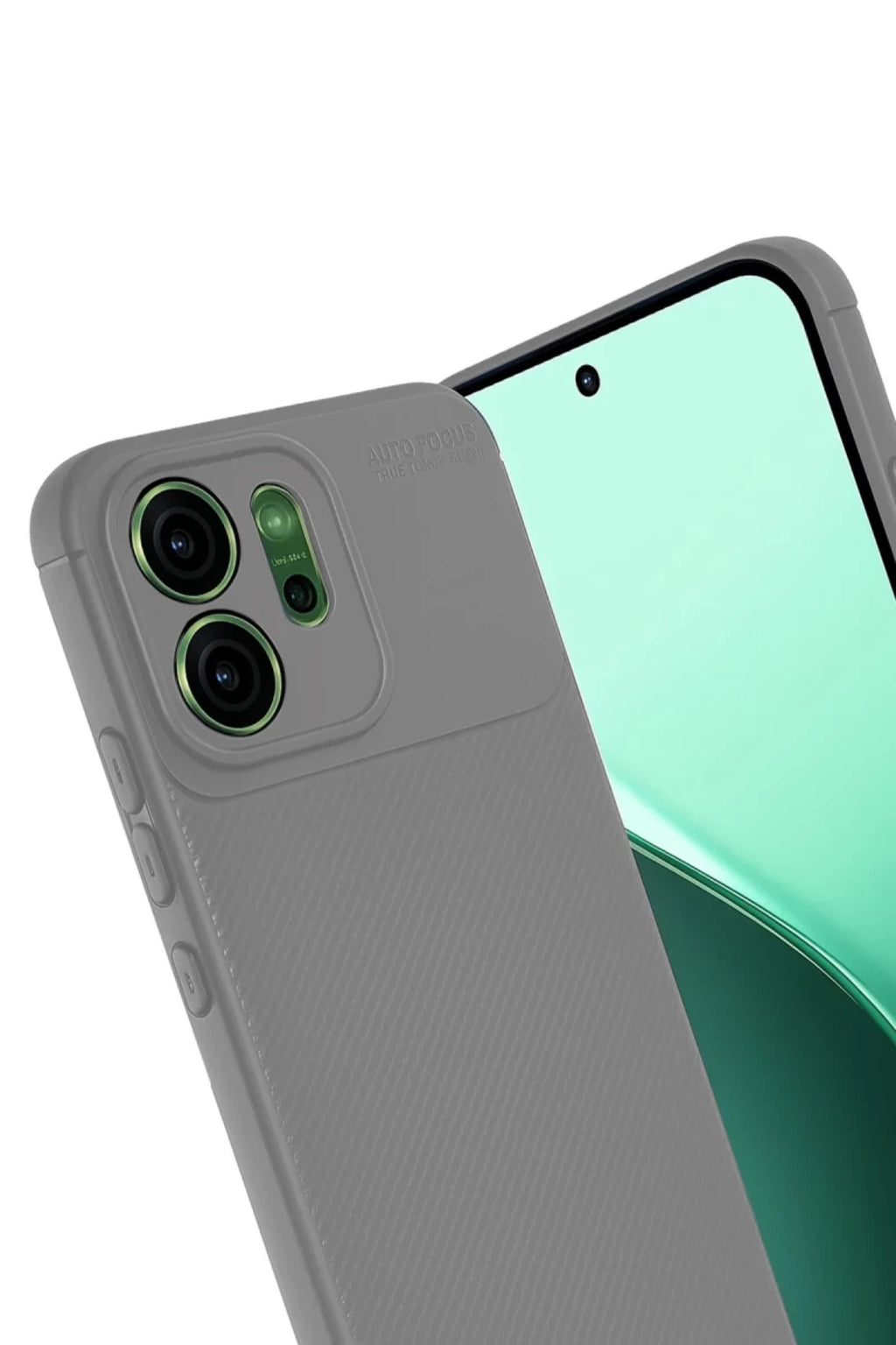 Oppo Reno 14F Uyumlu Auto Focus Karbon Kapak - Gri