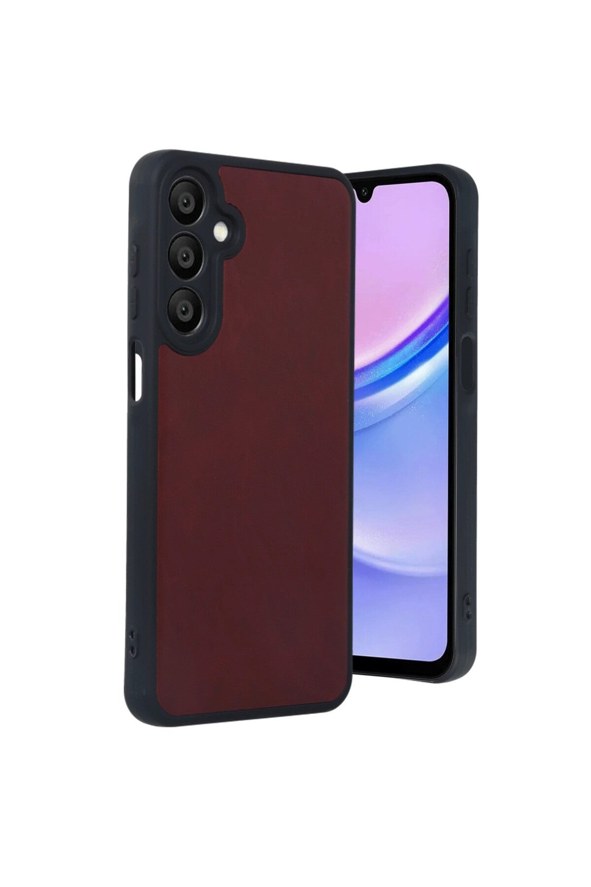 Samsung Galaxy A55 5G Uyumlu Kılıf Aras Deri Kapak - Bordo