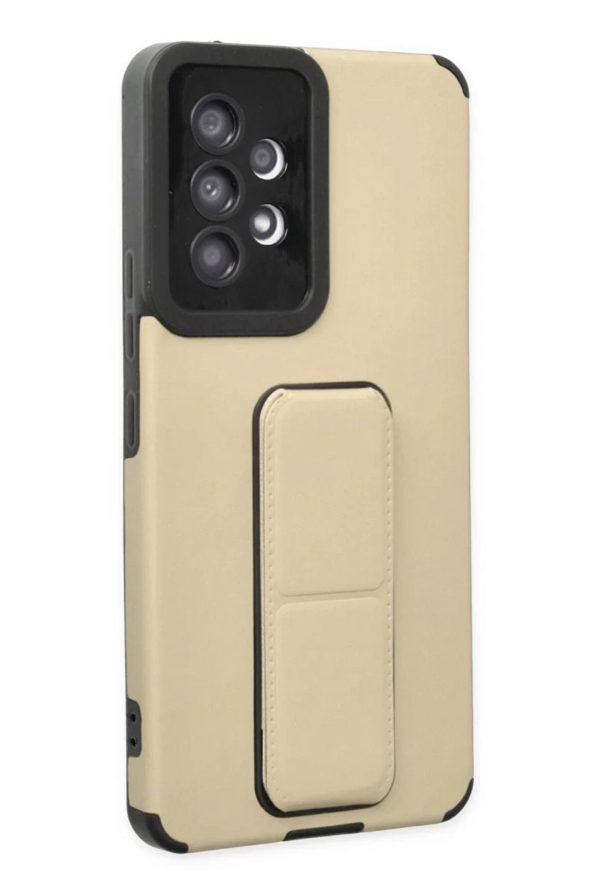 Samsung Galaxy A53 5G Uyumlu Kılıf Mega Standlı Silikon - Gold