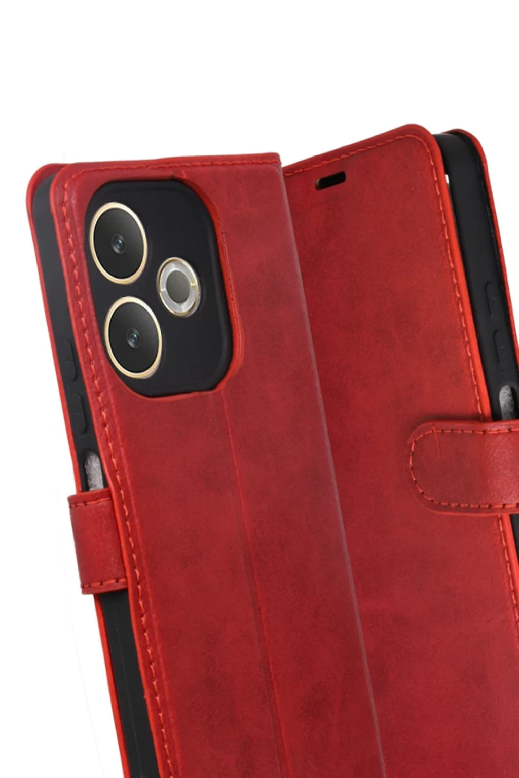 Oppo A5 Pro 4G Uyumlu Trend S Plus Kapaklı Kılıf - Kırmızı