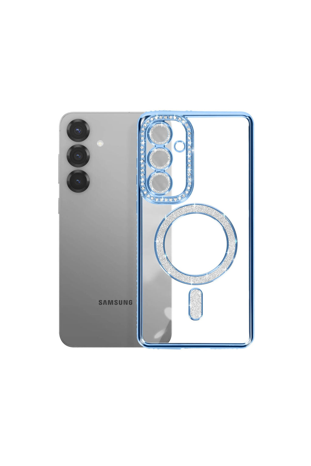 Samsung Galaxy A37 5G Uyumlu Joke Simli Magneticsafe Kılıf - Mavi