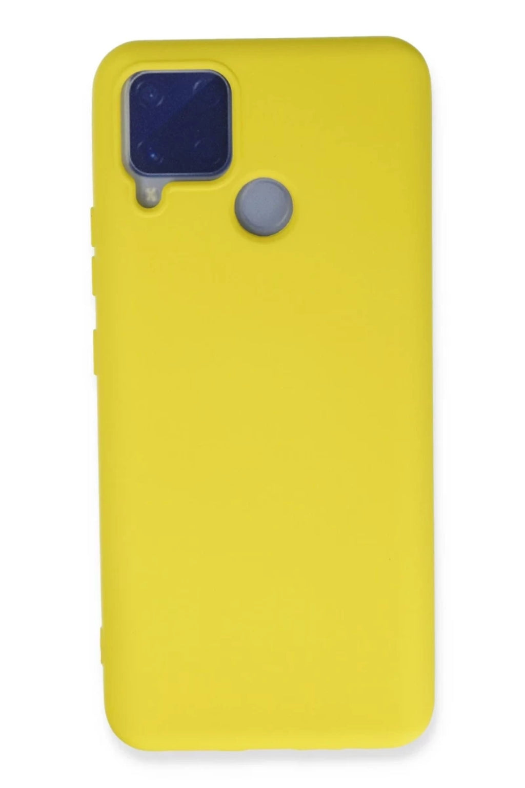Realme C15 Uyumlu Kılıf Nano içi Kadife Silikon - Sarı