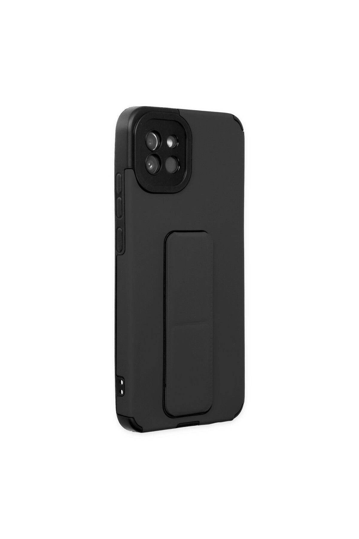 Samsung Galaxy A03 Uyumlu Kılıf Mega Standlı Silikon - Siyah