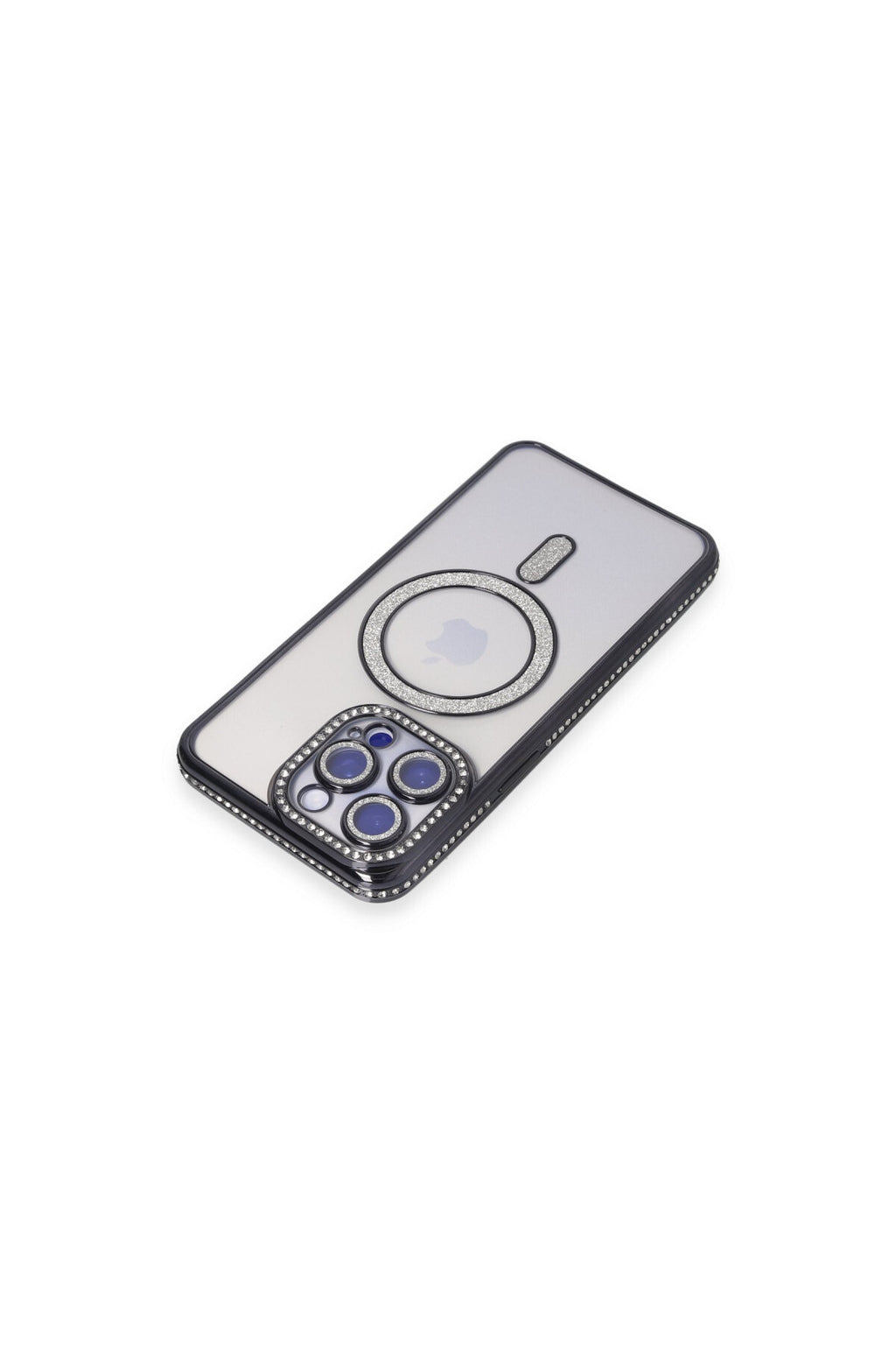 Apple iPhone 15 Pro Max Uyumlu Kılıf Joke Simli Magneticsafe Kılıf - Siyah