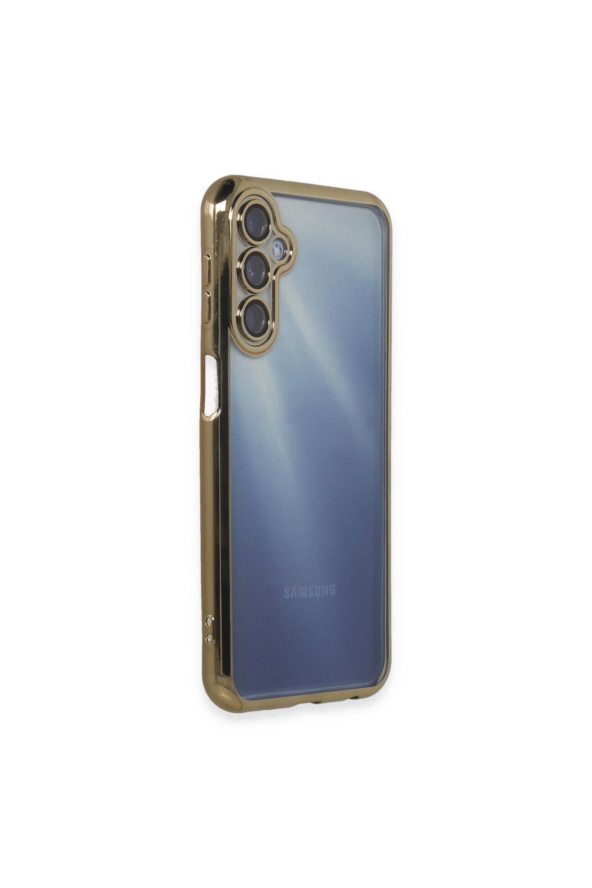 Samsung Galaxy A25 5G Uyumlu Kılıf Lensli Silikon - Gold