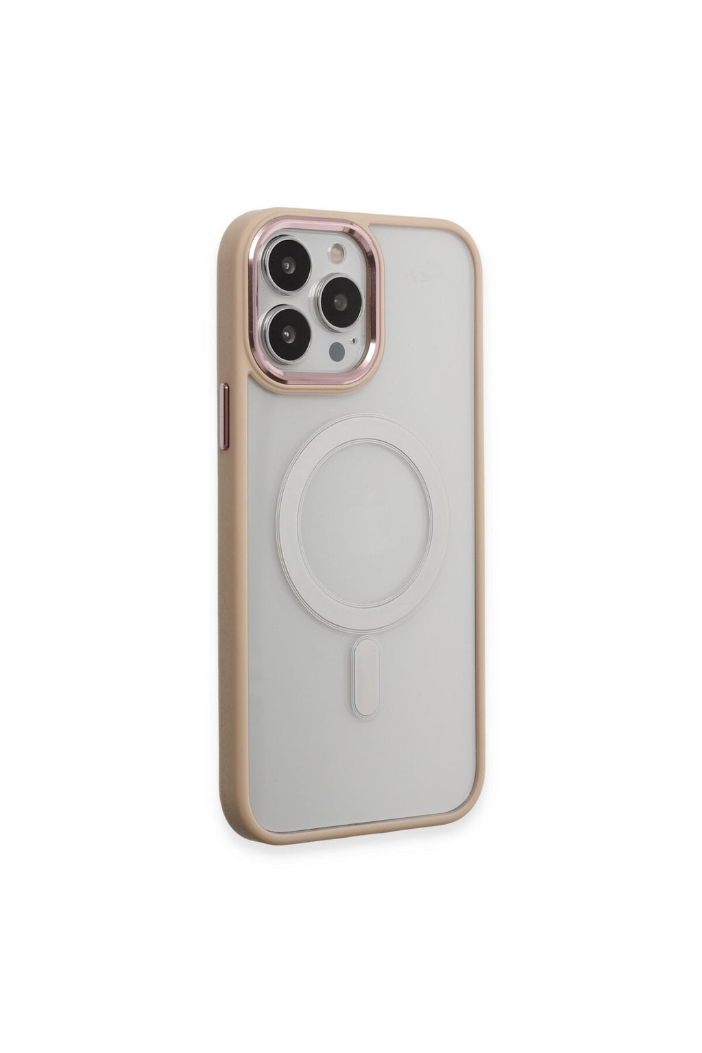 Apple iPhone 15 Pro Max Uyumlu Kılıf Room Magneticsafe Silikon - Pudra