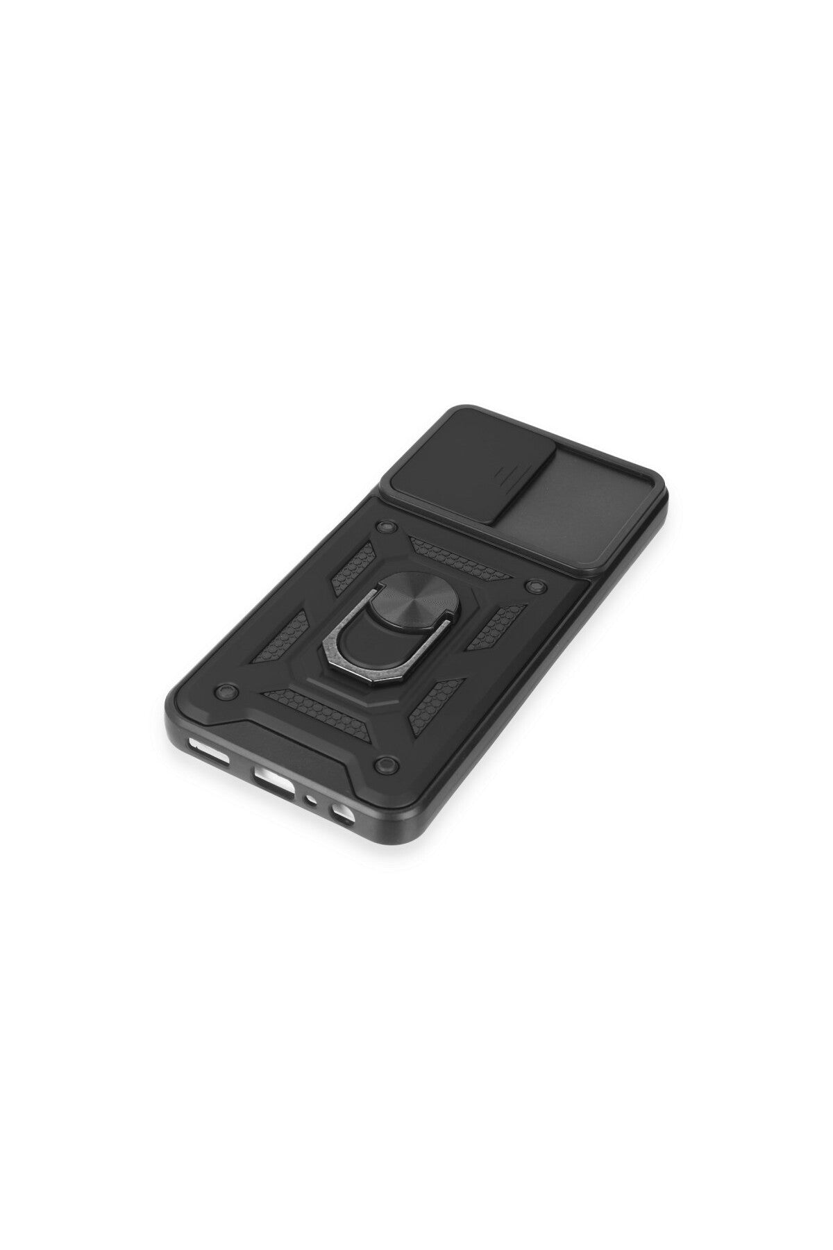 Samsung Galaxy M14 5G Uyumlu Kılıf Pars Lens Yüzüklü Silikon - Siyah