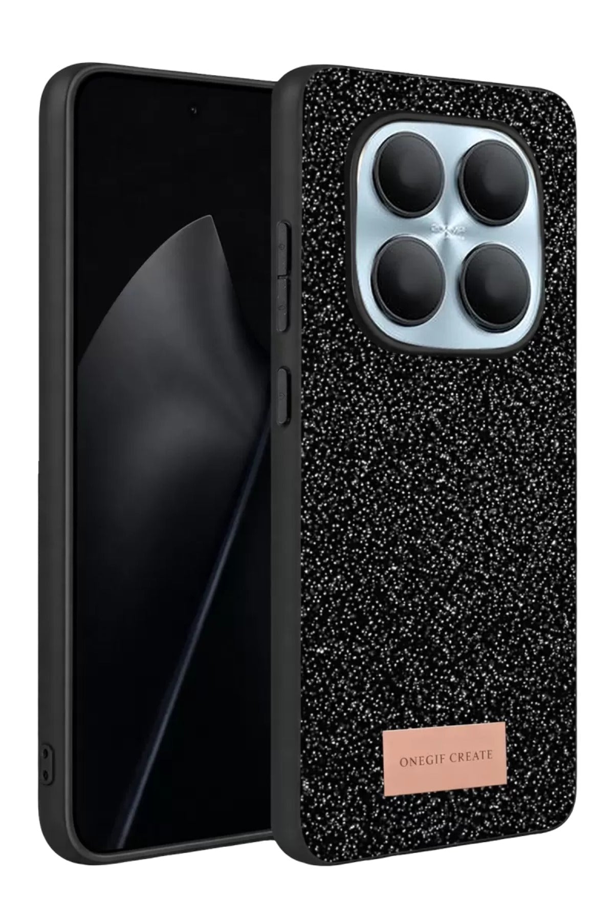 Onegif Xiaomi Redmi Note 15 Pro 5G Uyumlu Bright Simli Kapak - Siyah