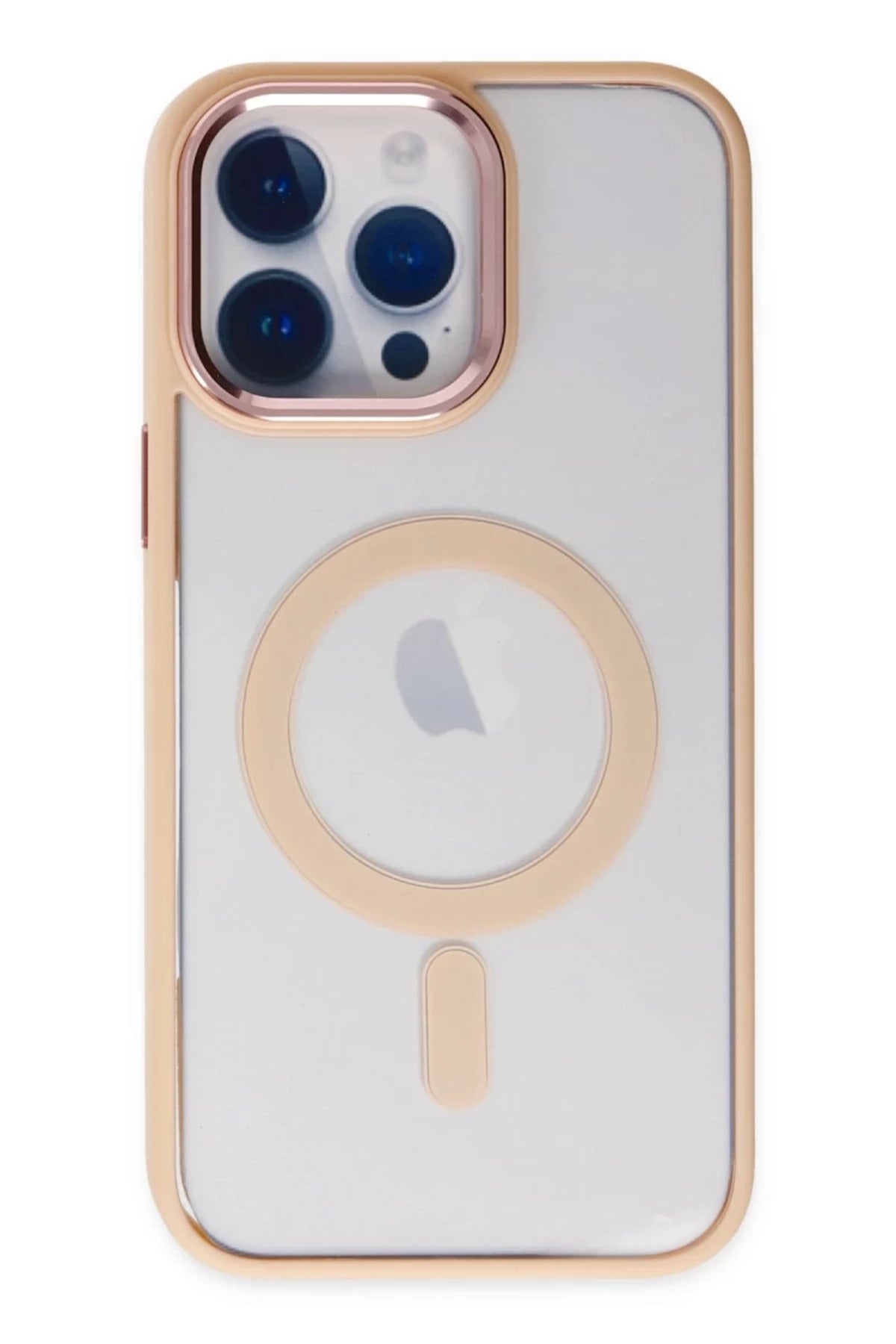 Apple iPhone 14 Pro Max Uyumlu Kılıf Room Magneticsafe Silikon - Pudra