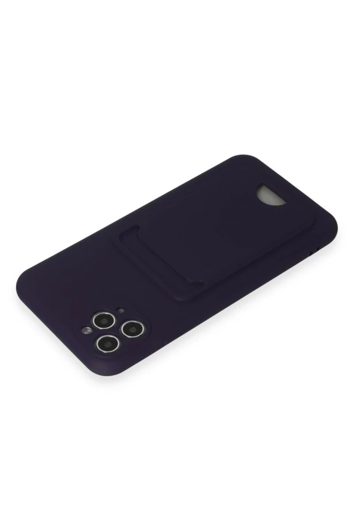 Apple iPhone 11 Pro Max Uyumlu Kılıf Kelvin Kartvizitli Silikon - Derin Mor