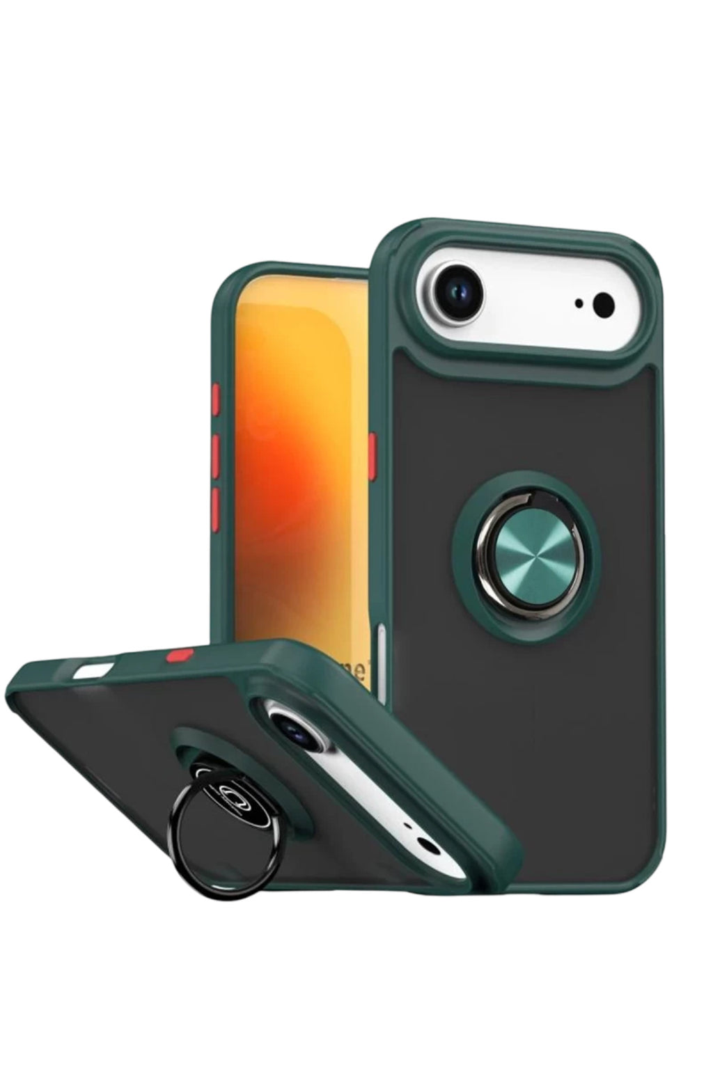 Apple iPhone 17 Air Uyumlu Montreal Yüzüklü Silikon Kapak - Yeşil