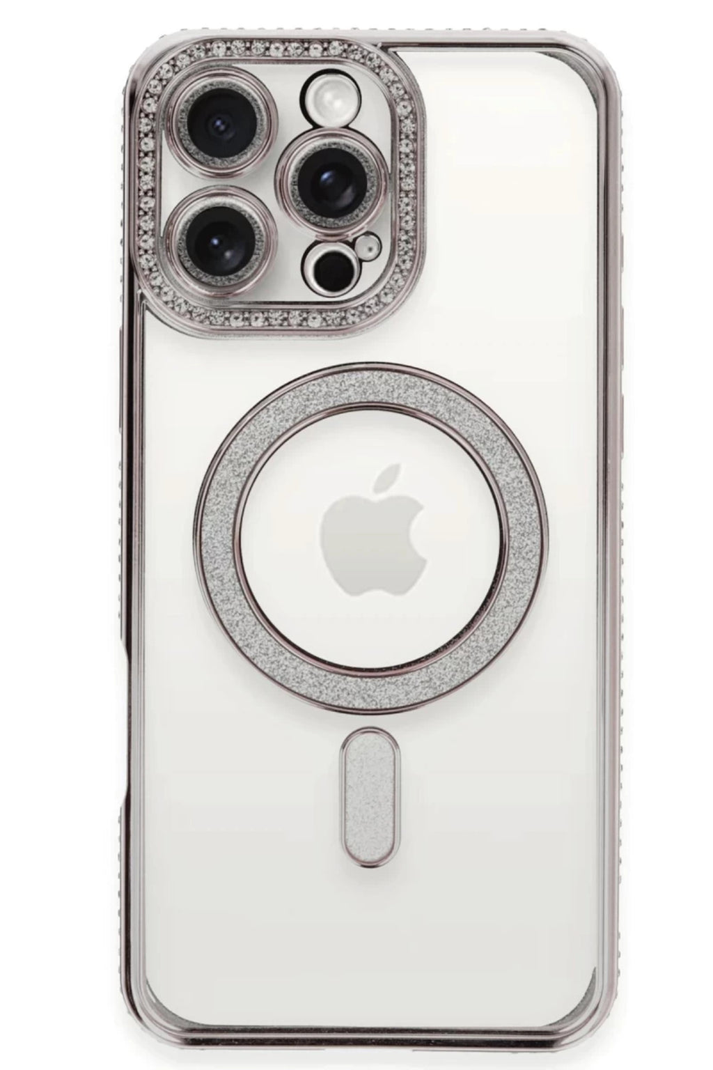 Apple iPhone 16 Pro Uyumlu Kılıf Joke Simli Magneticsafe Kılıf - Pembe