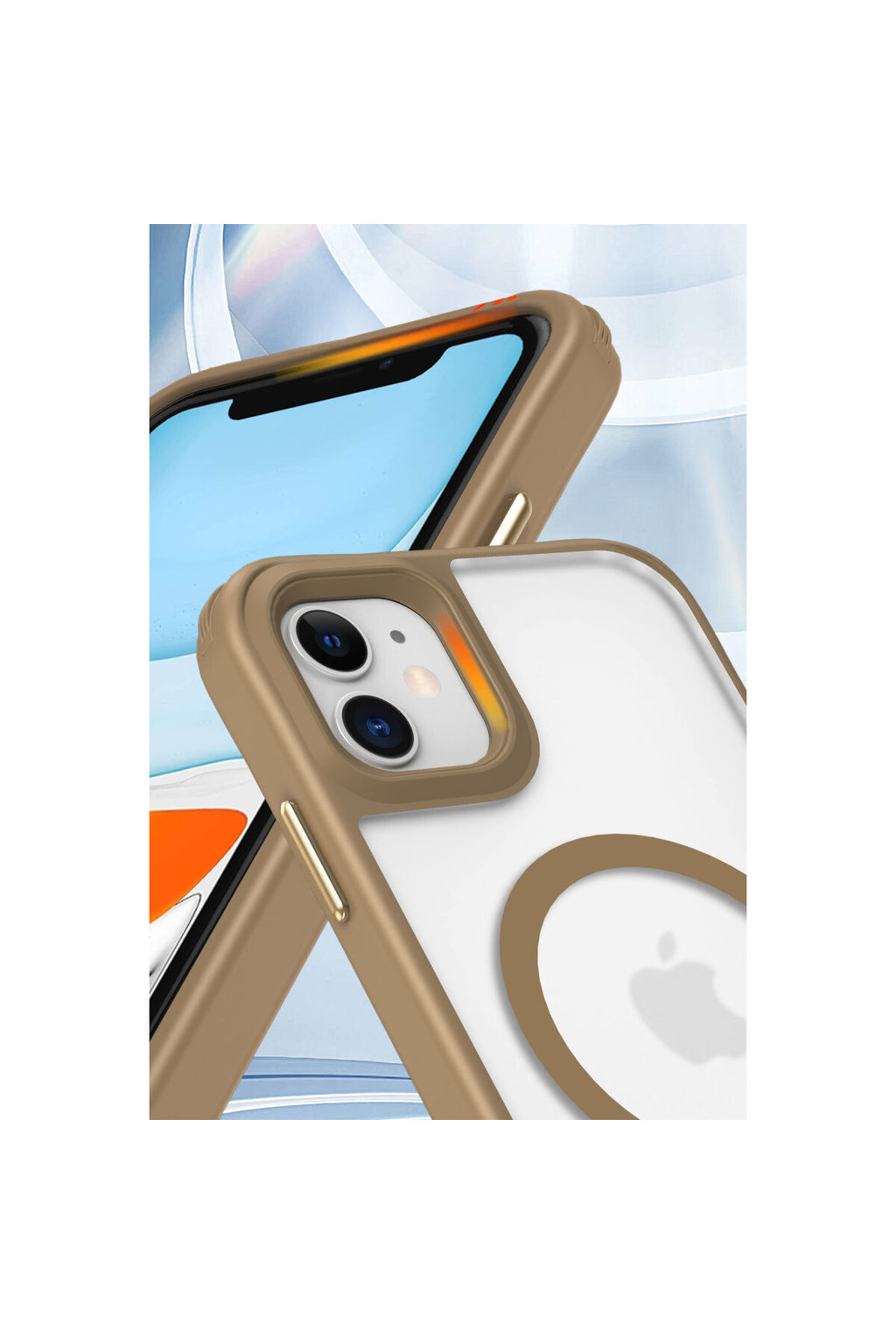 Apple iPhone 12 Uyumlu Kılıf Enka Magsafe Silikon Kılıf - Desert