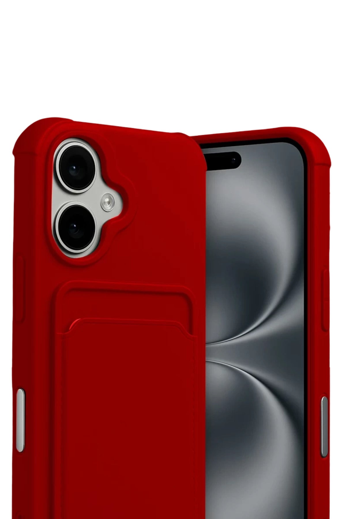 Apple iPhone 17 Uyumlu Kelvin Kartvizitli Silikon - Kırmızı