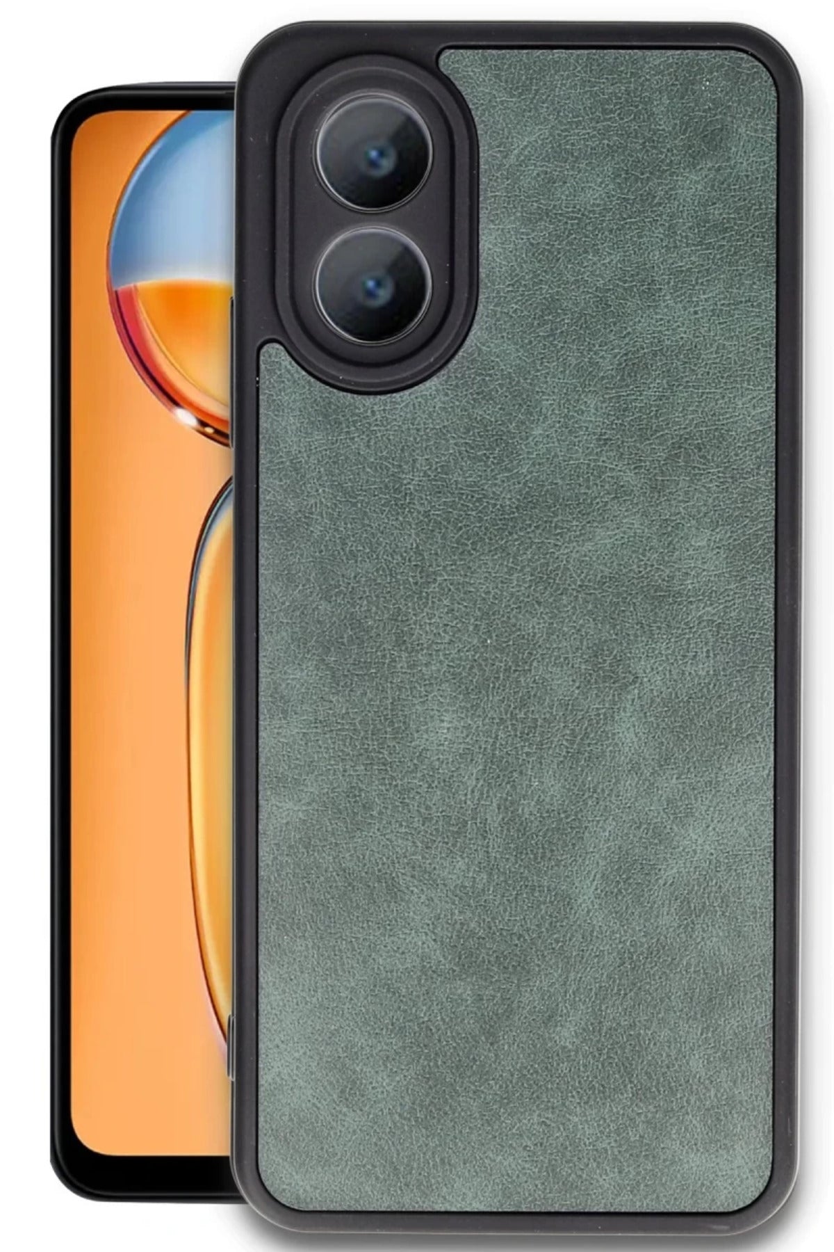 Oppo A38 Uyumlu Kılıf Aras Deri Kapak - Koyu Yeşil