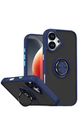 Apple iPhone 17 Uyumlu Montreal Yüzüklü Silikon Kapak - Lacivert