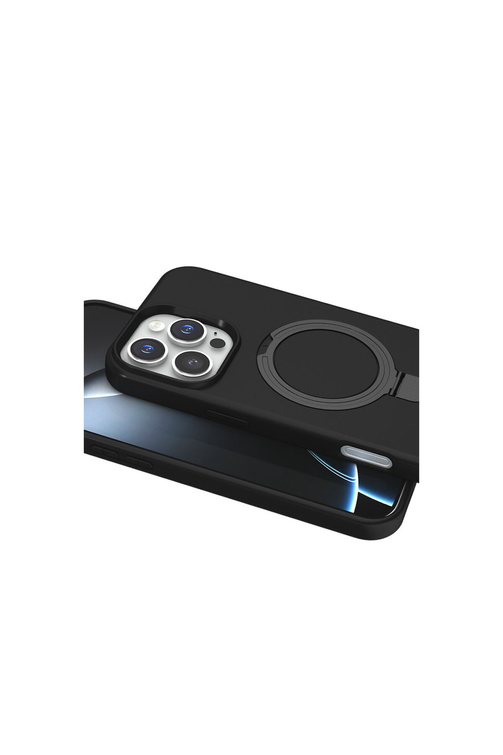 Apple iPhone 16 Pro Max Uyumlu Regal Magsafe Standlı Kapak - Siyah