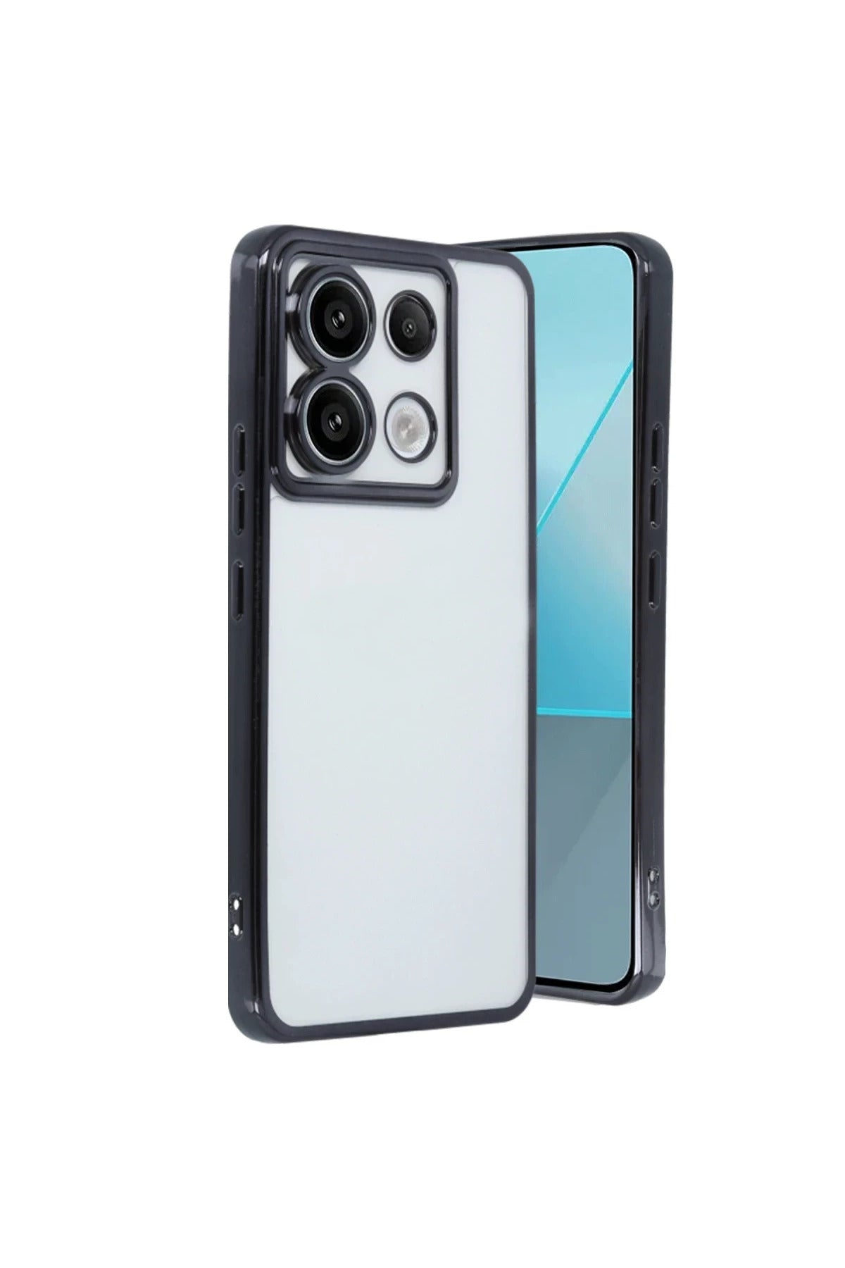 Xiaomi Poco X6 Uyumlu Kılıf Lensli Silikon - Siyah