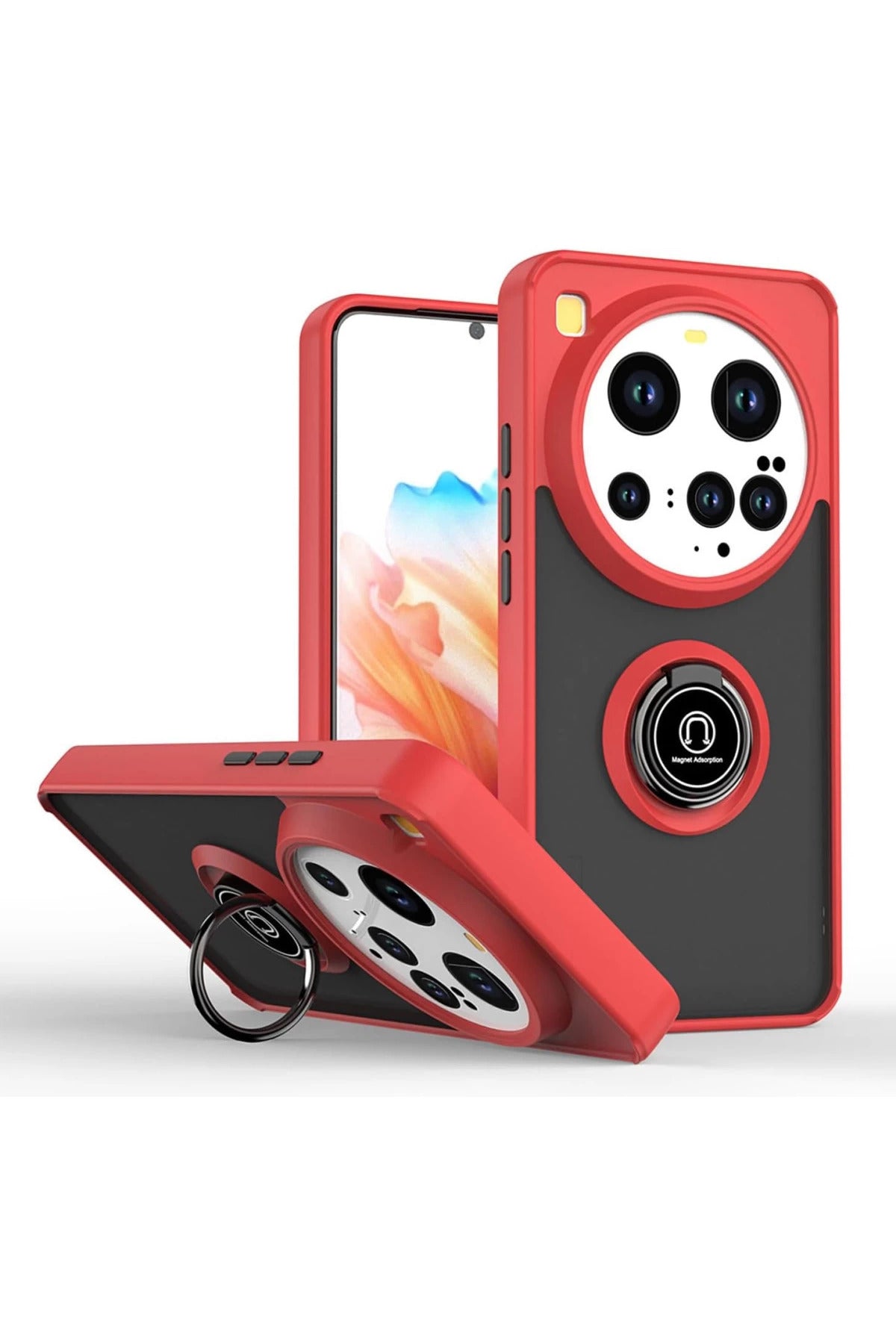 Xiaomi Mi 15 Ultra Uyumlu Kılıf Montreal Yüzüklü Silikon Kapak - Kırmızı