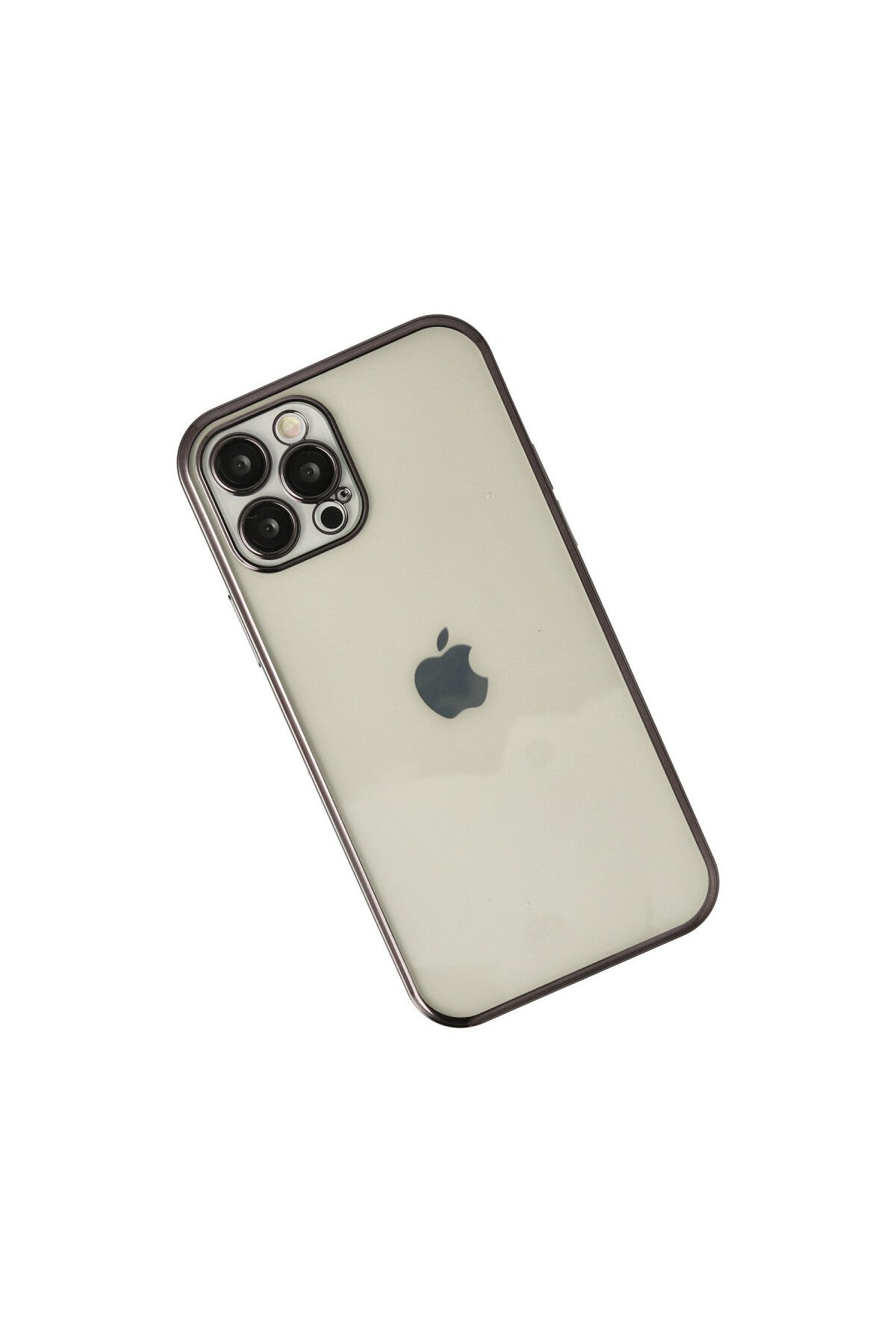 Apple iPhone 12 Pro Max Uyumlu Kılıf Lensli Silikon - Siyah