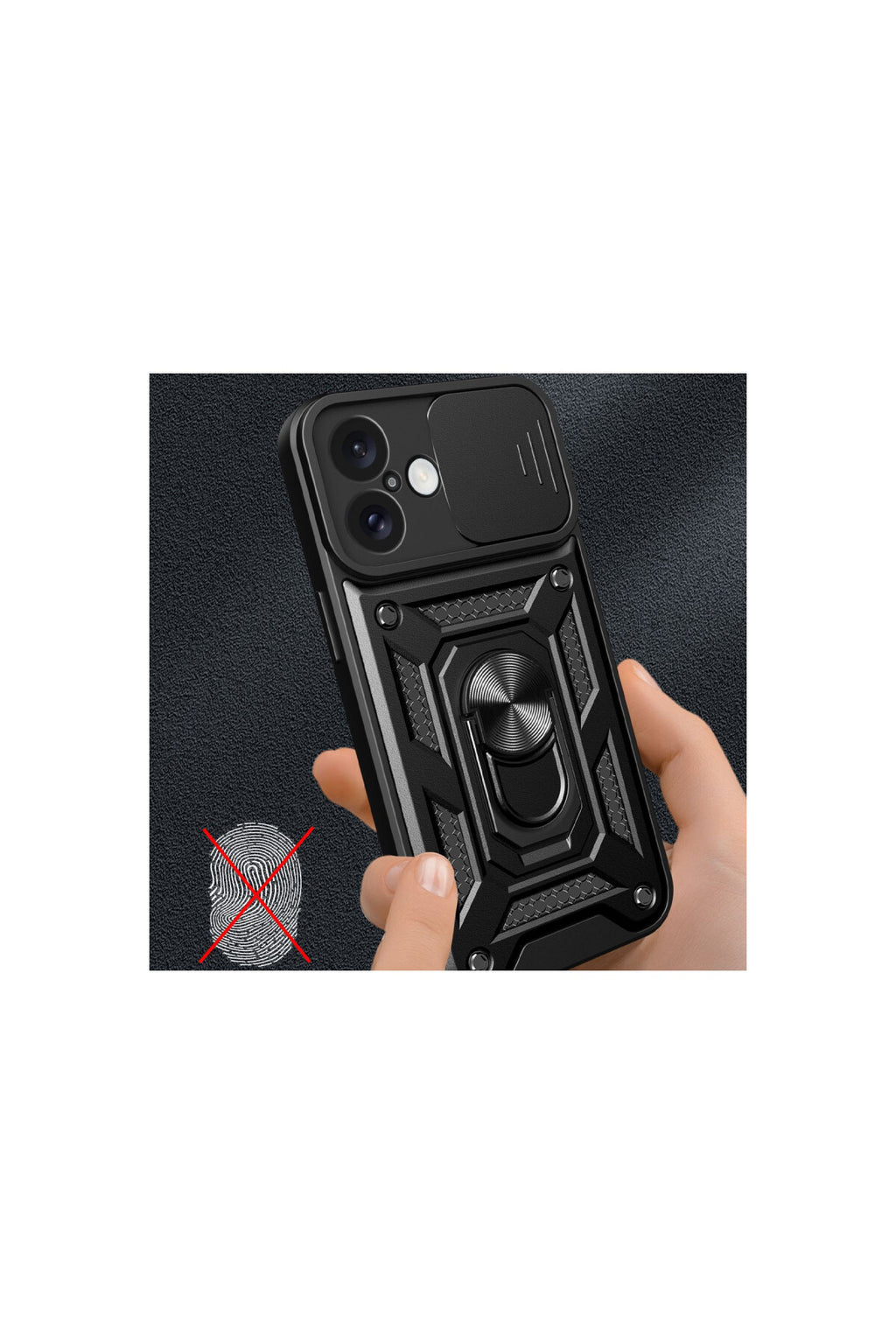 Apple iPhone 16 Uyumlu Kılıf Pars Lens Yüzüklü Silikon - Lacivert