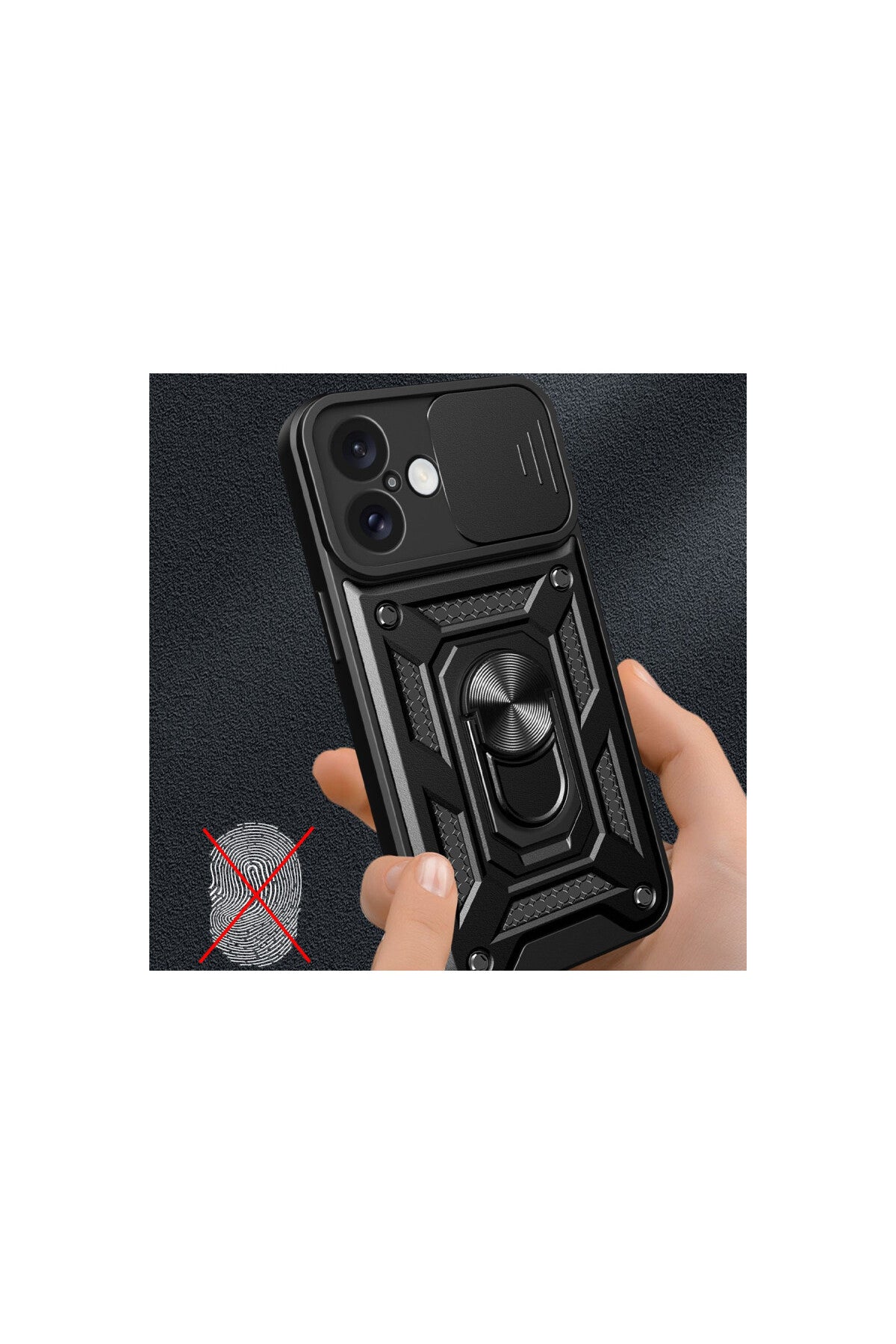 Apple iPhone 16 Uyumlu Kılıf Pars Lens Yüzüklü Silikon - Lacivert
