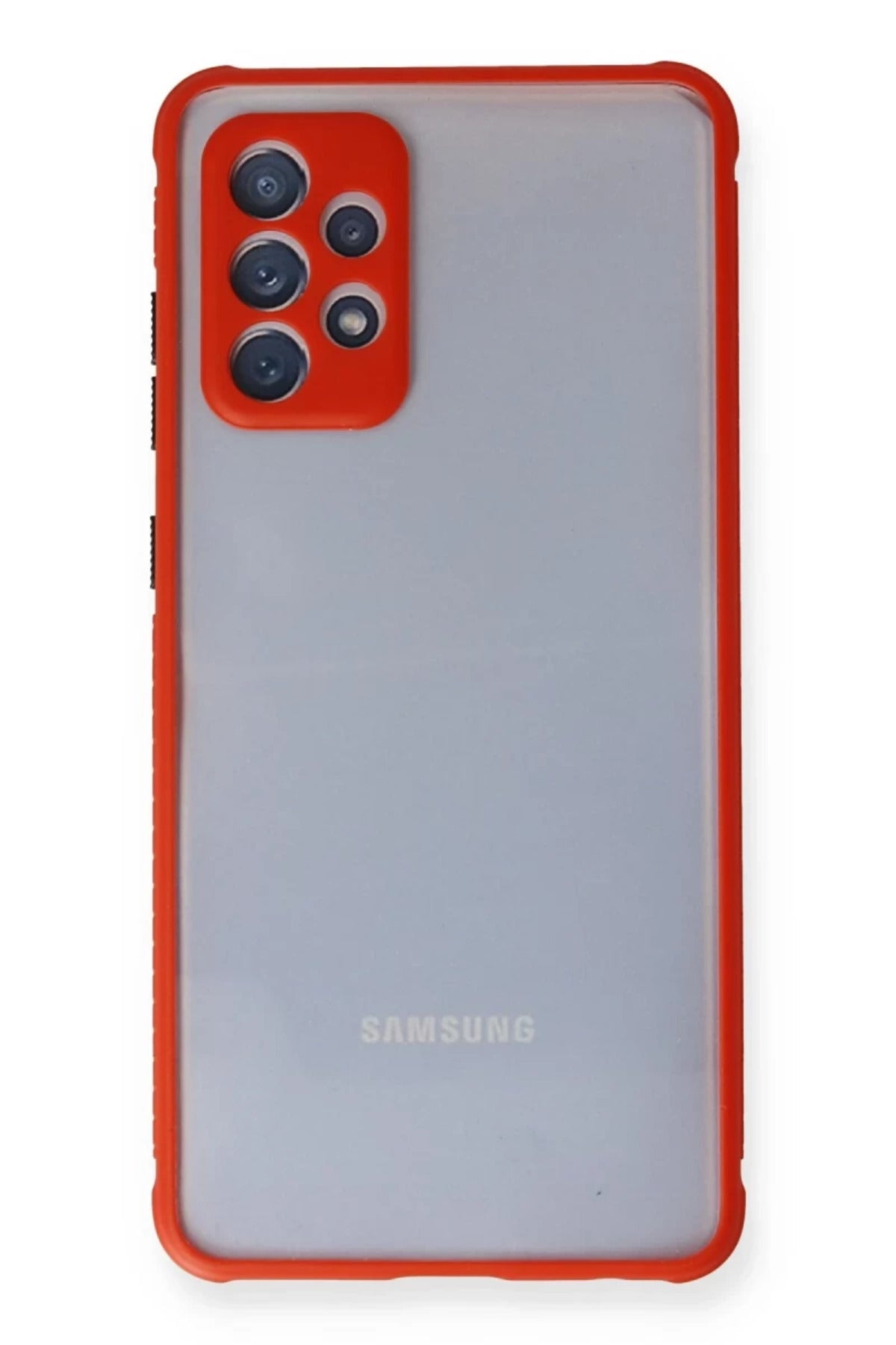 Samsung Galaxy A72 Uyumlu Kılıf Miami Şeffaf Silikon - Kırmızı