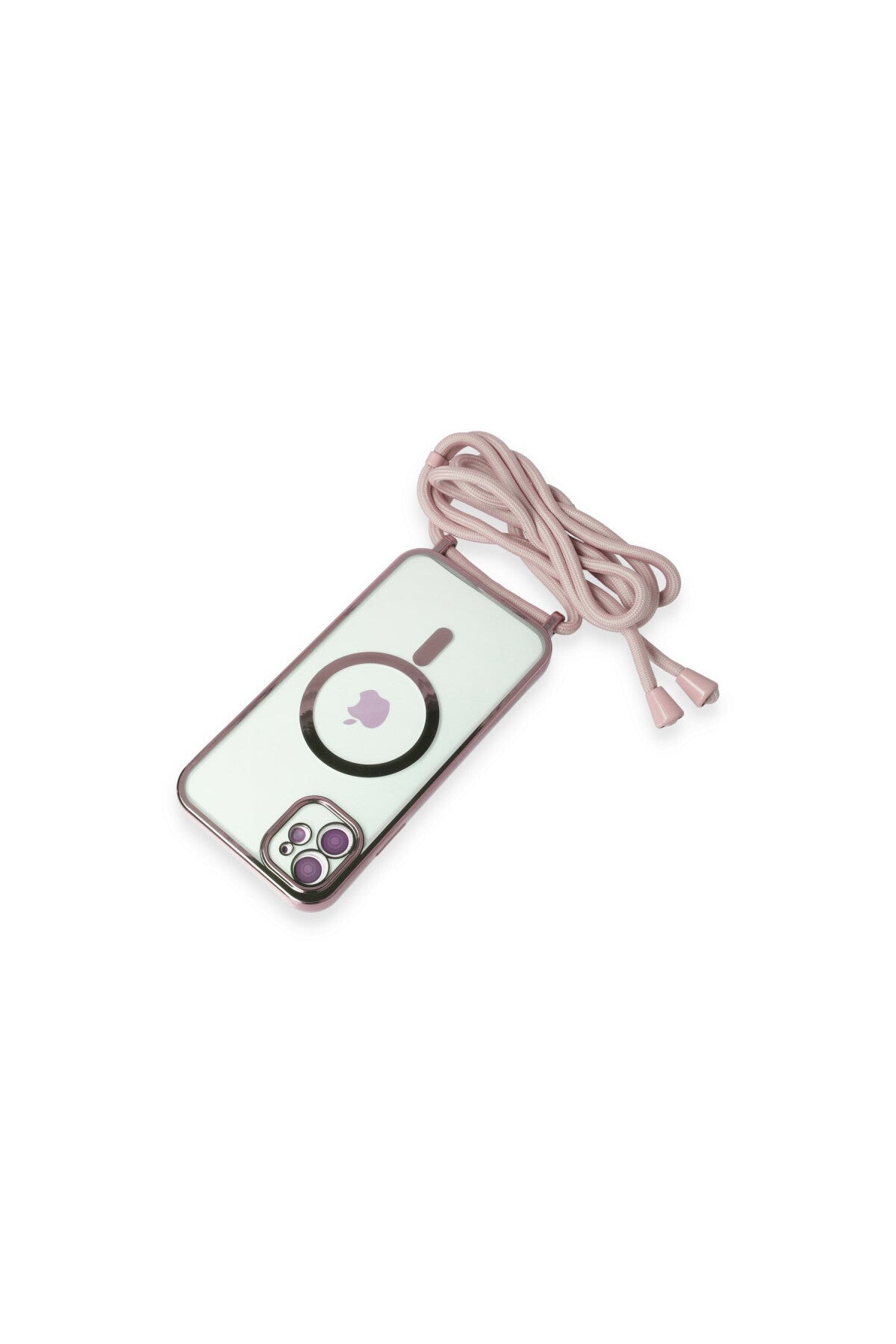 Apple iPhone 11 Uyumlu Kılıf Divo Lazer Askılı Magsafe Kapak - Pembe