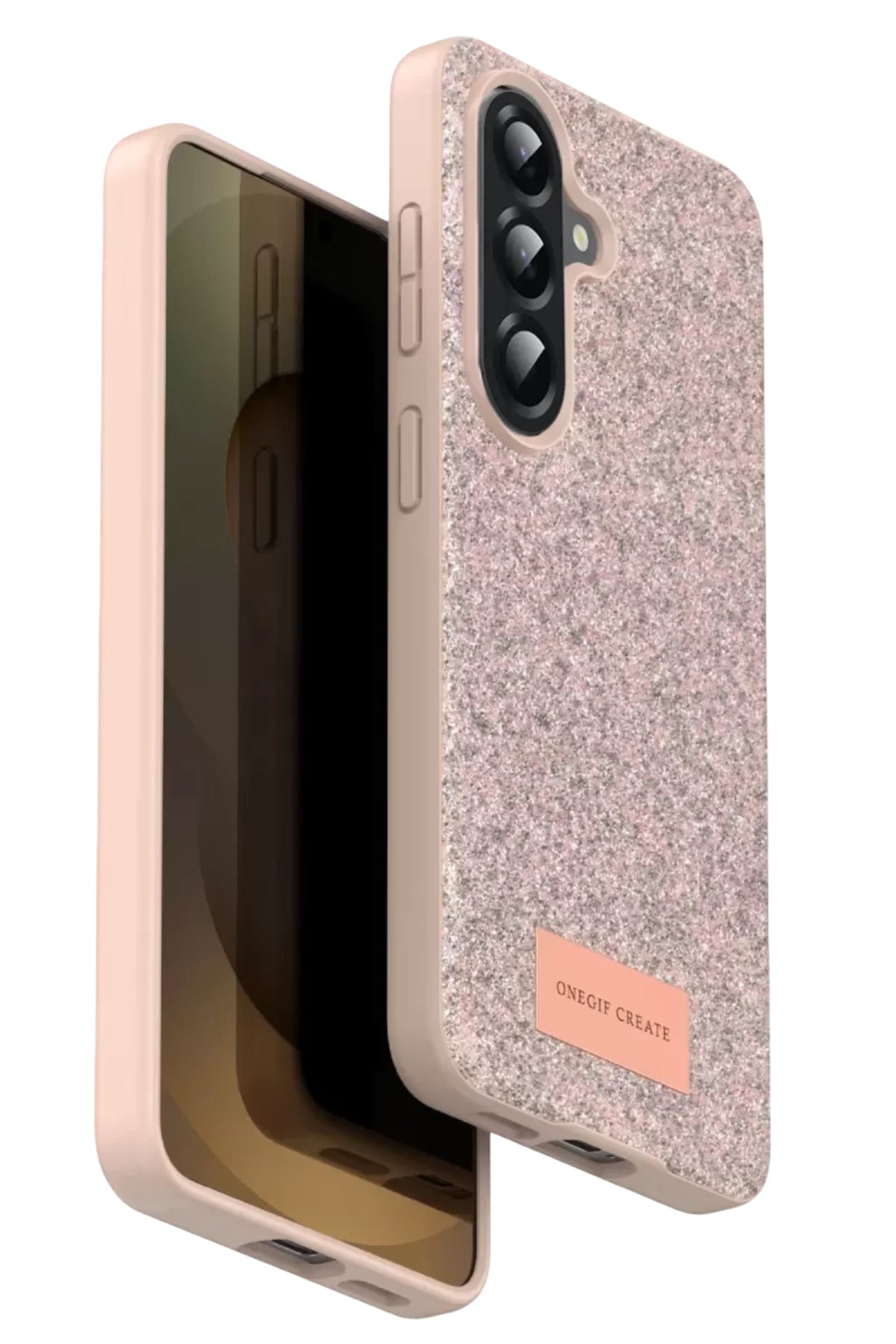 Onegif Samsung Galaxy A17 5G Uyumlu Bright Simli Kapak - Pembe
