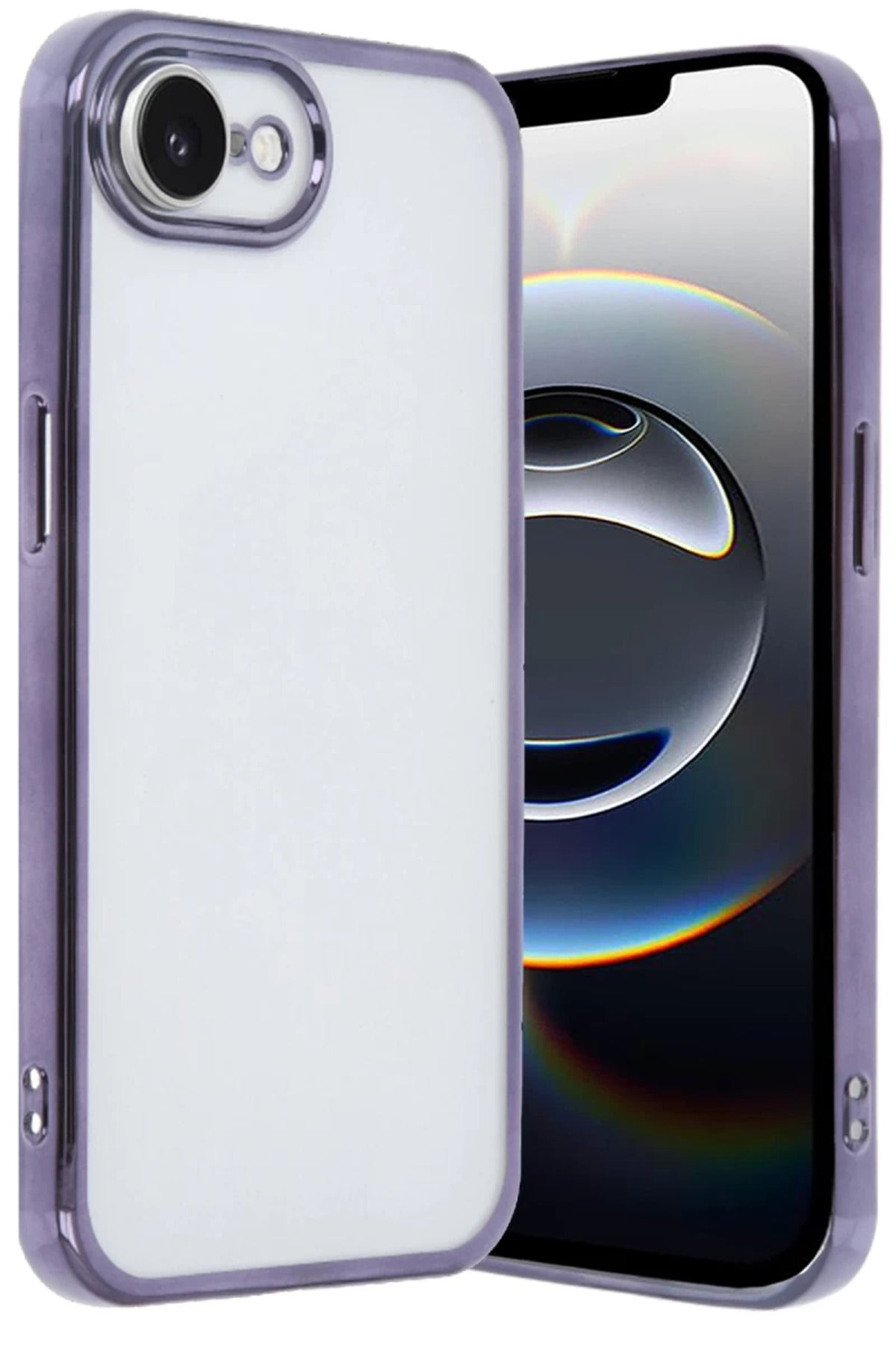 Apple iPhone 16E Uyumlu Kılıf Lensli Silikon - Mor